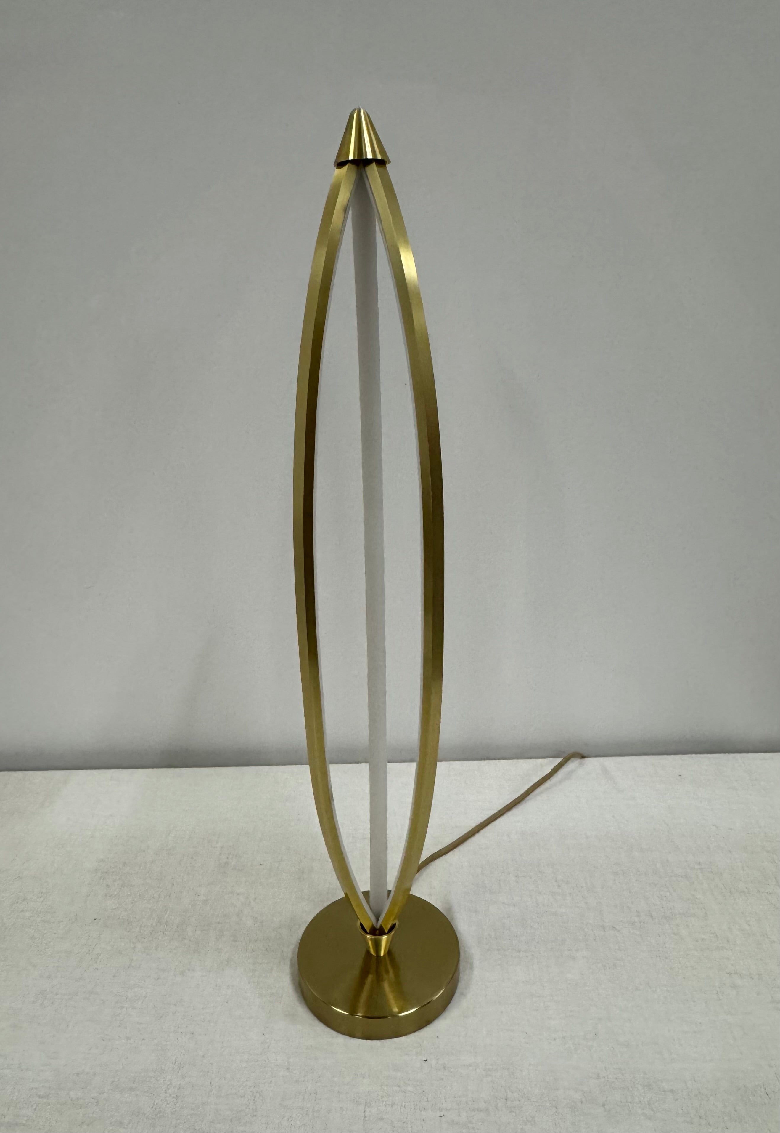 Modern Brushed Brass 28" LED Table Lamp