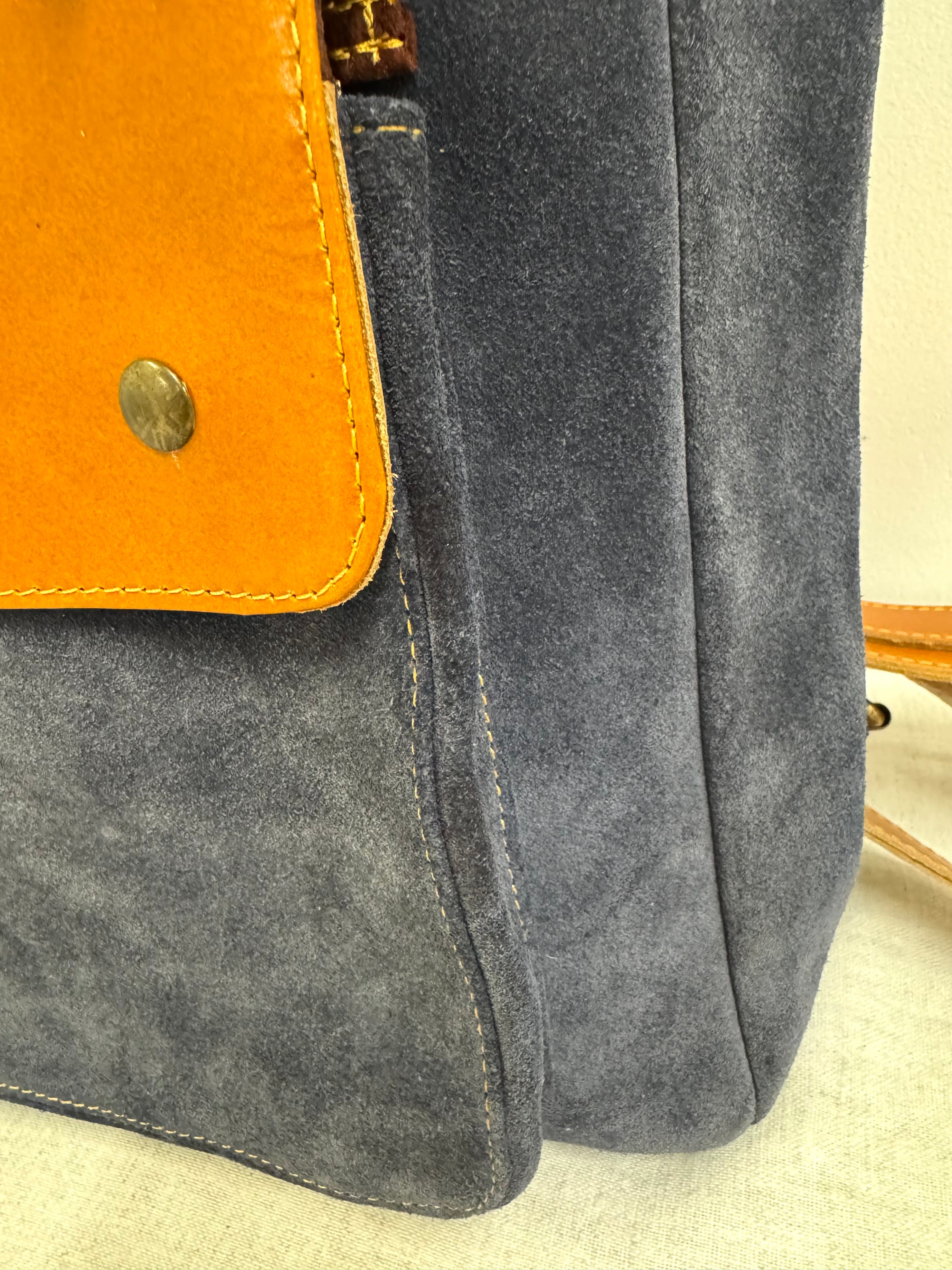 Indigo Blue Suede Backpack