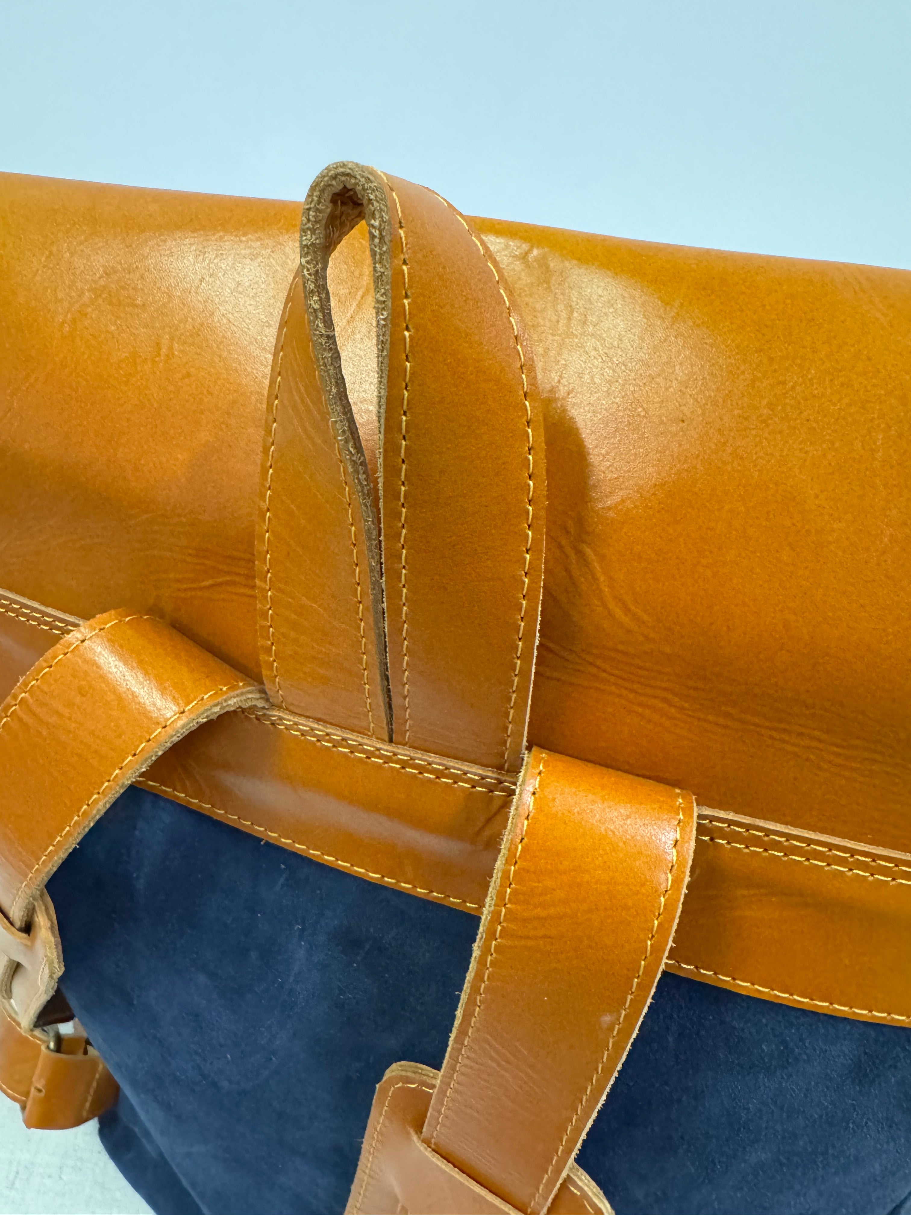 Indigo Blue Suede Backpack