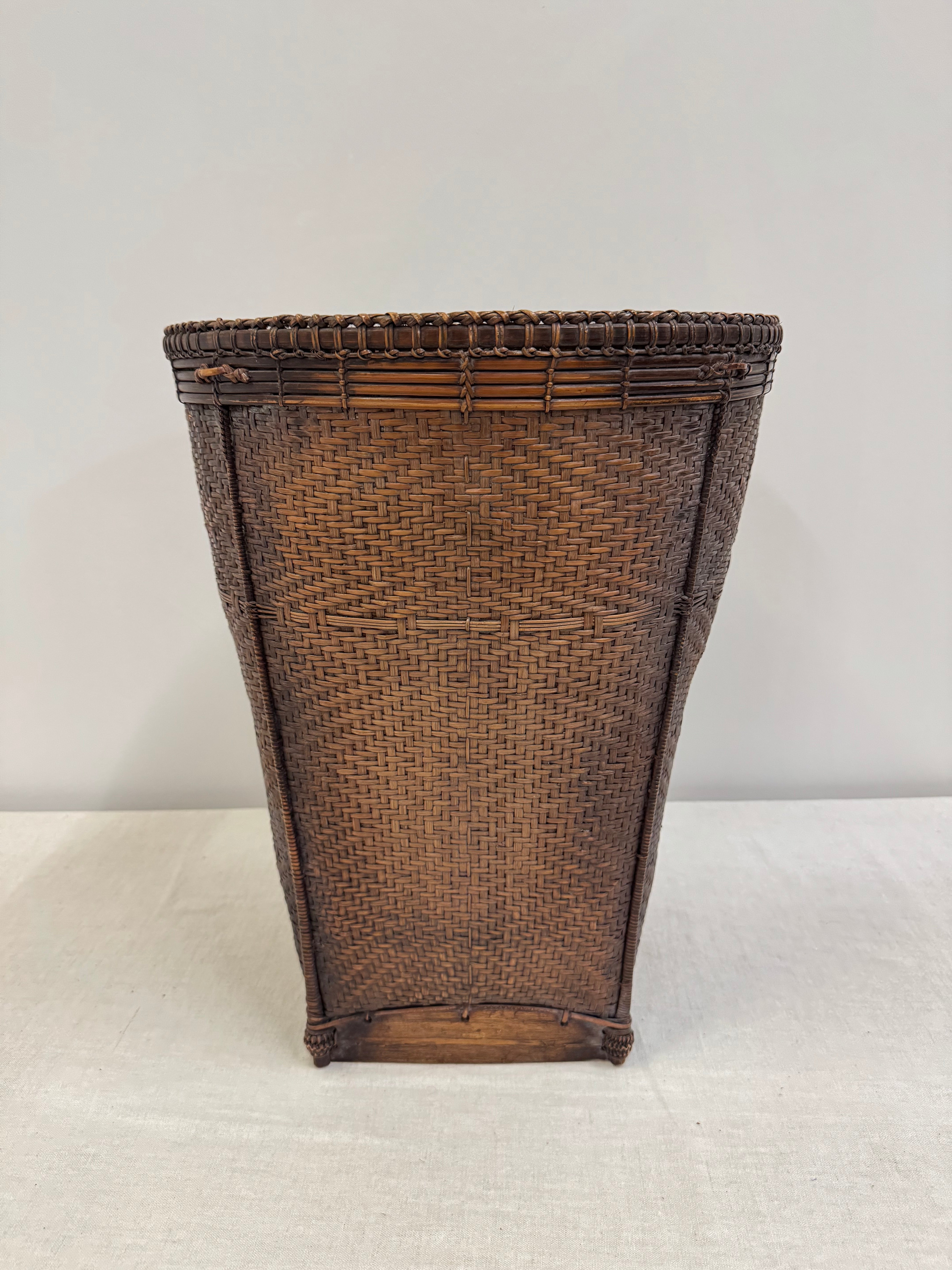 Hand-woven 19" Rattan Basket