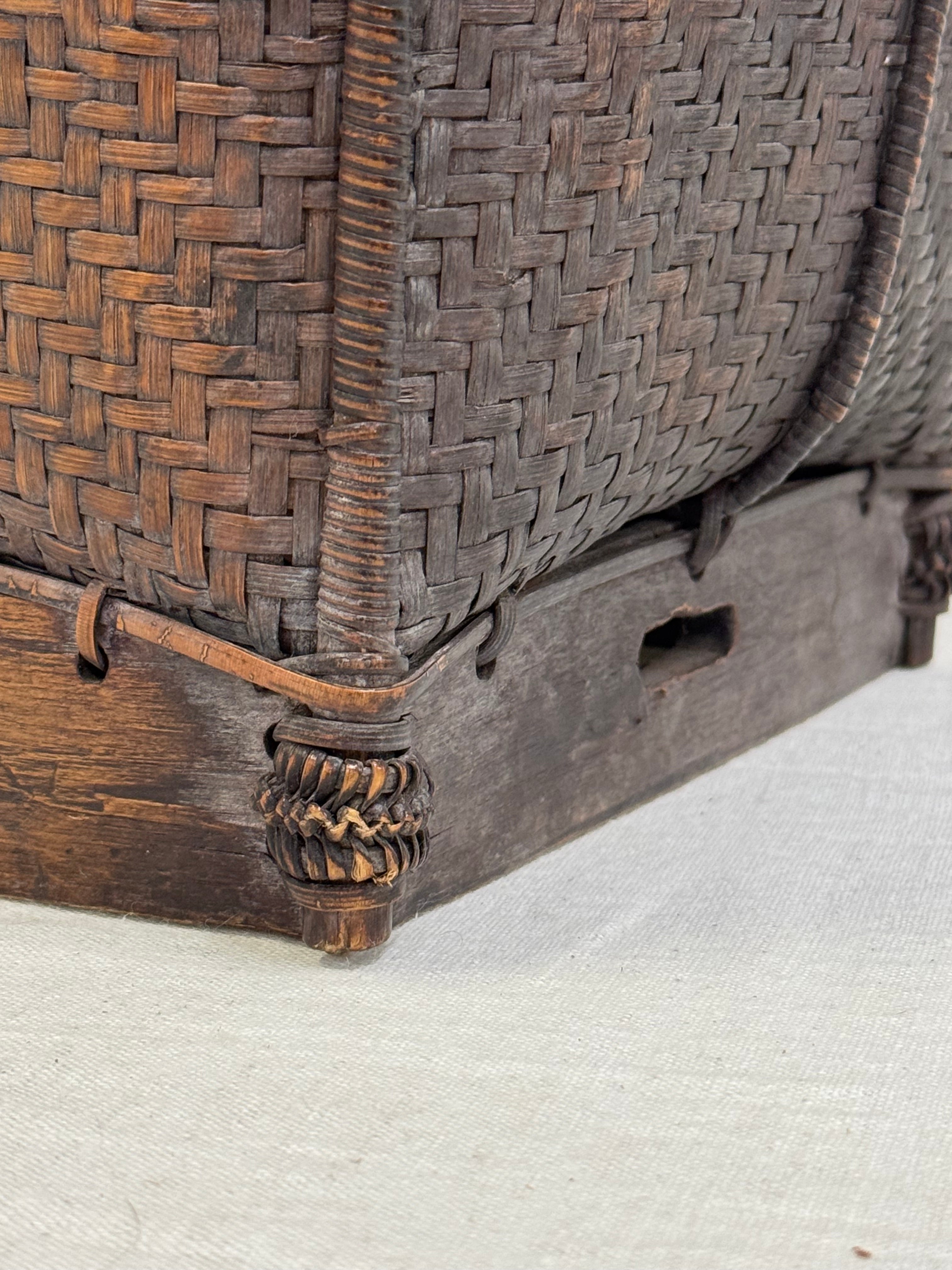 Hand-woven 19" Rattan Basket