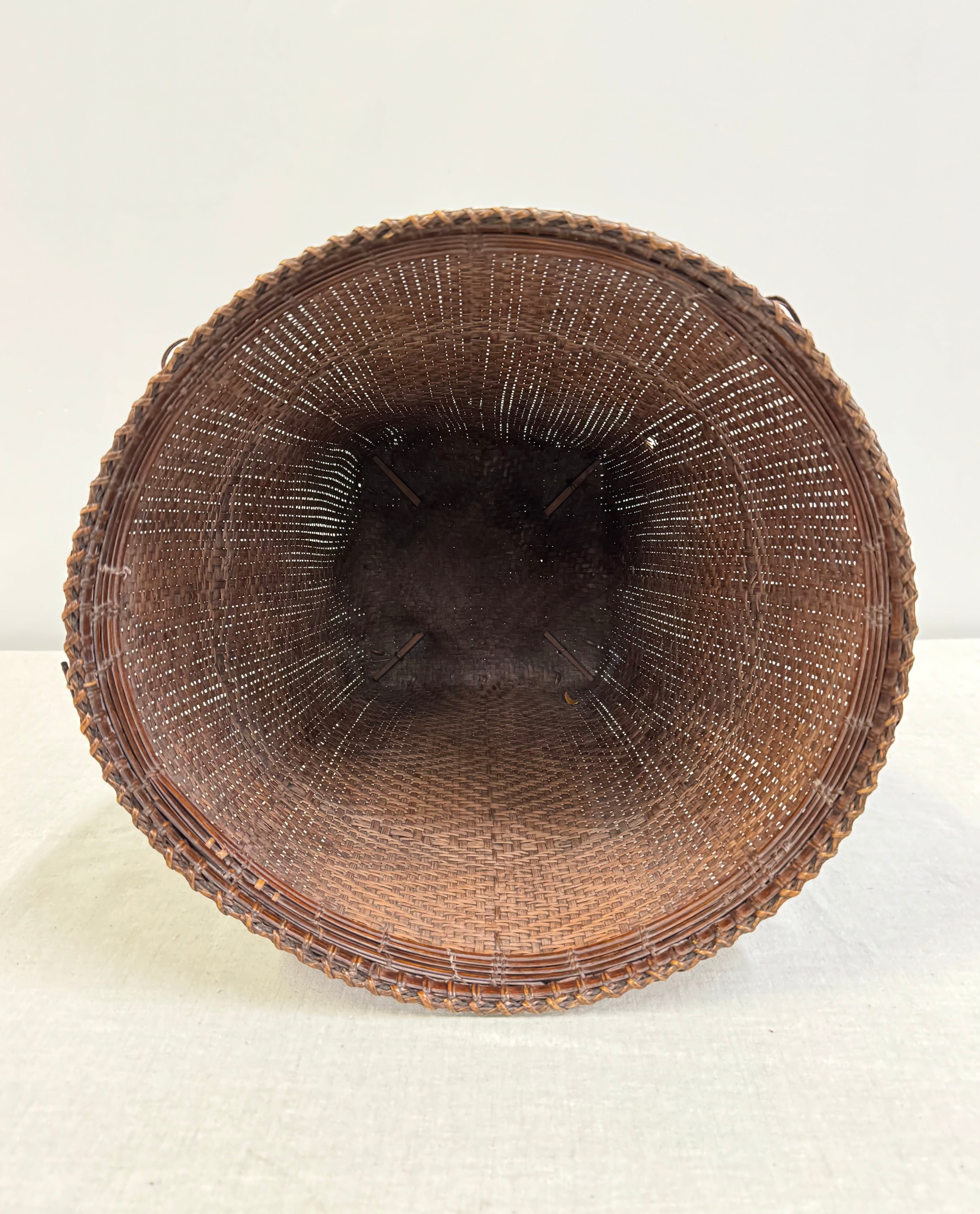 Hand-woven 19" Rattan Basket