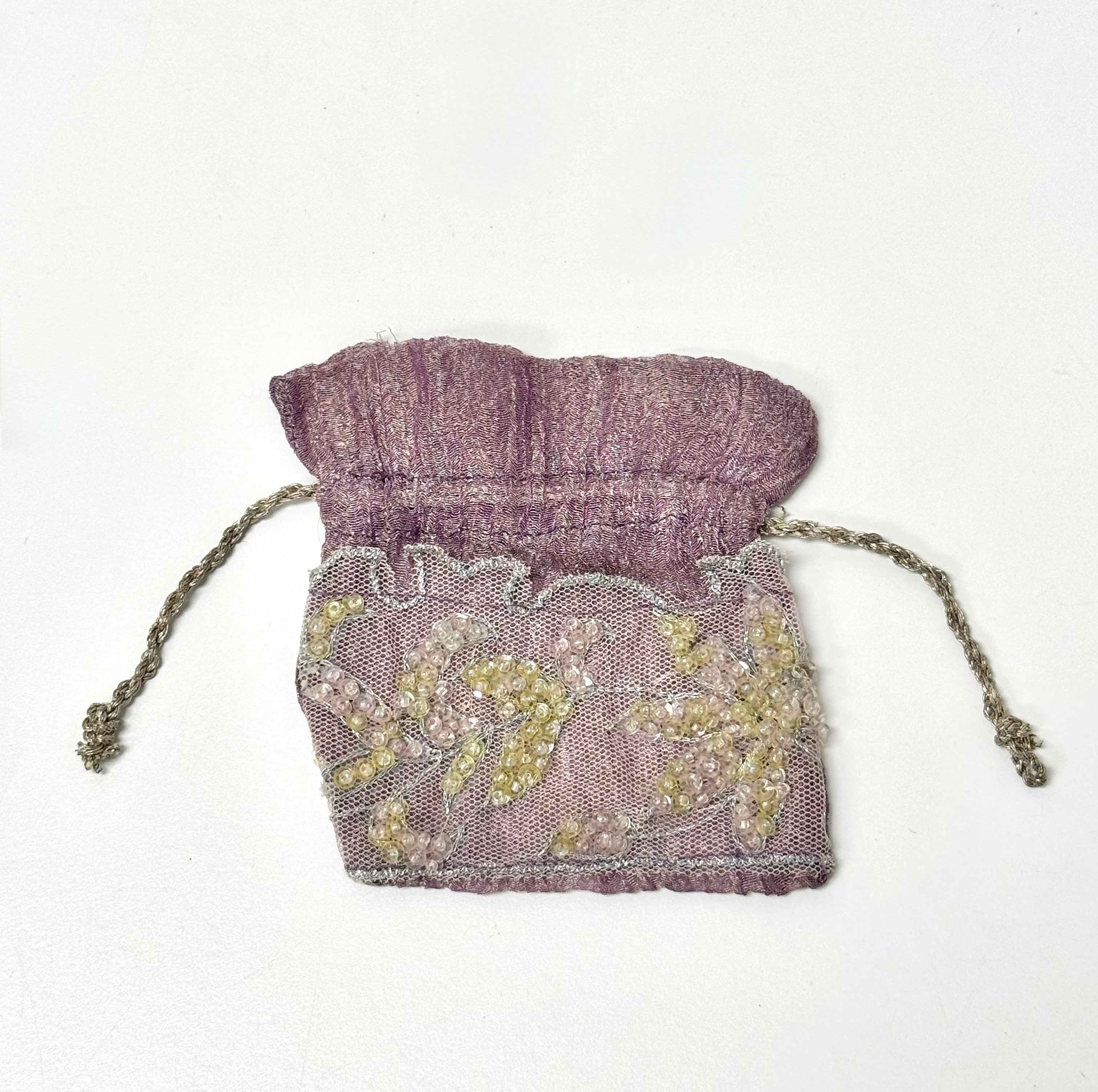 Vintage Lavender Beaded Pouch