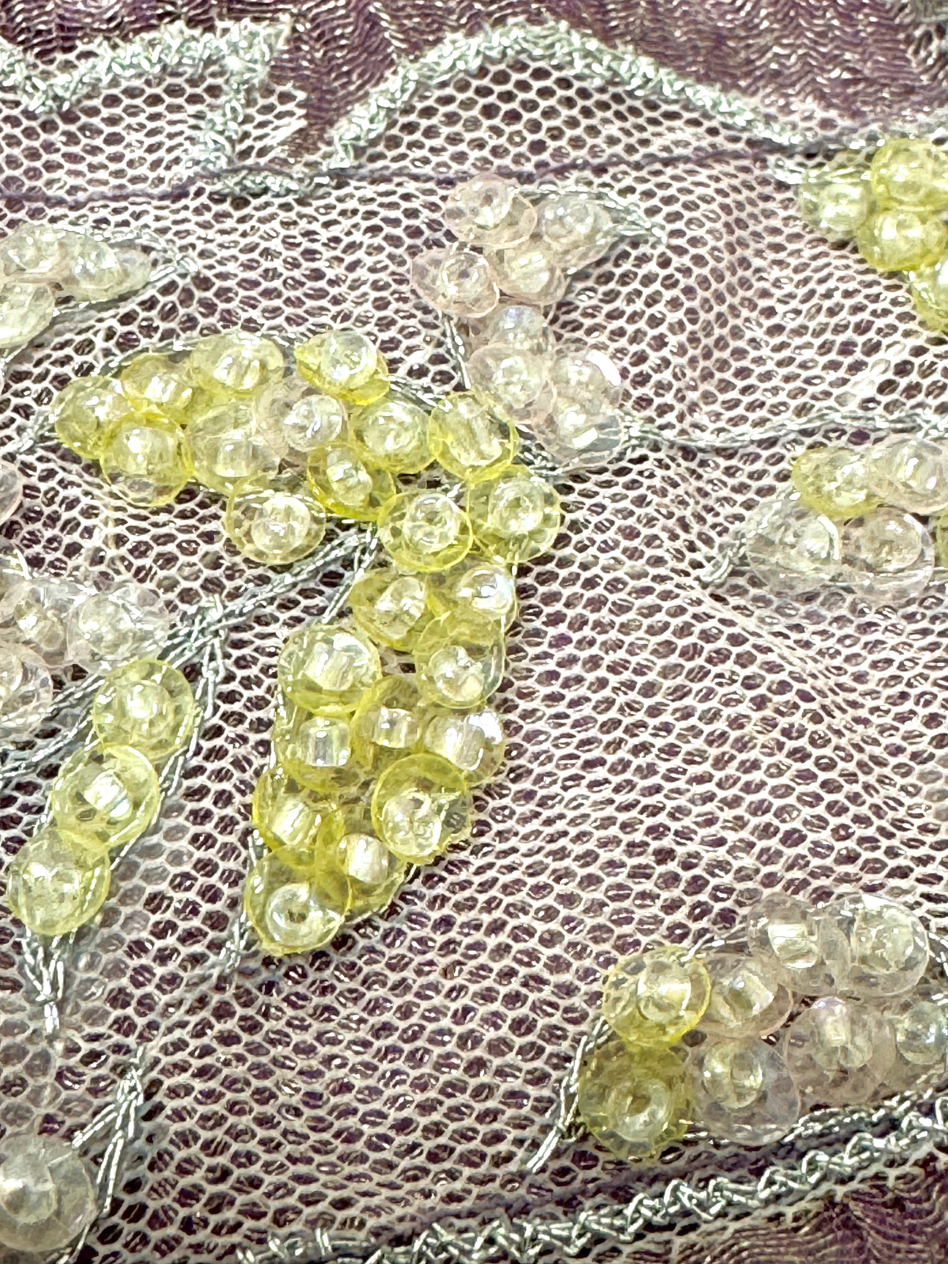 Vintage Lavender Beaded Pouch