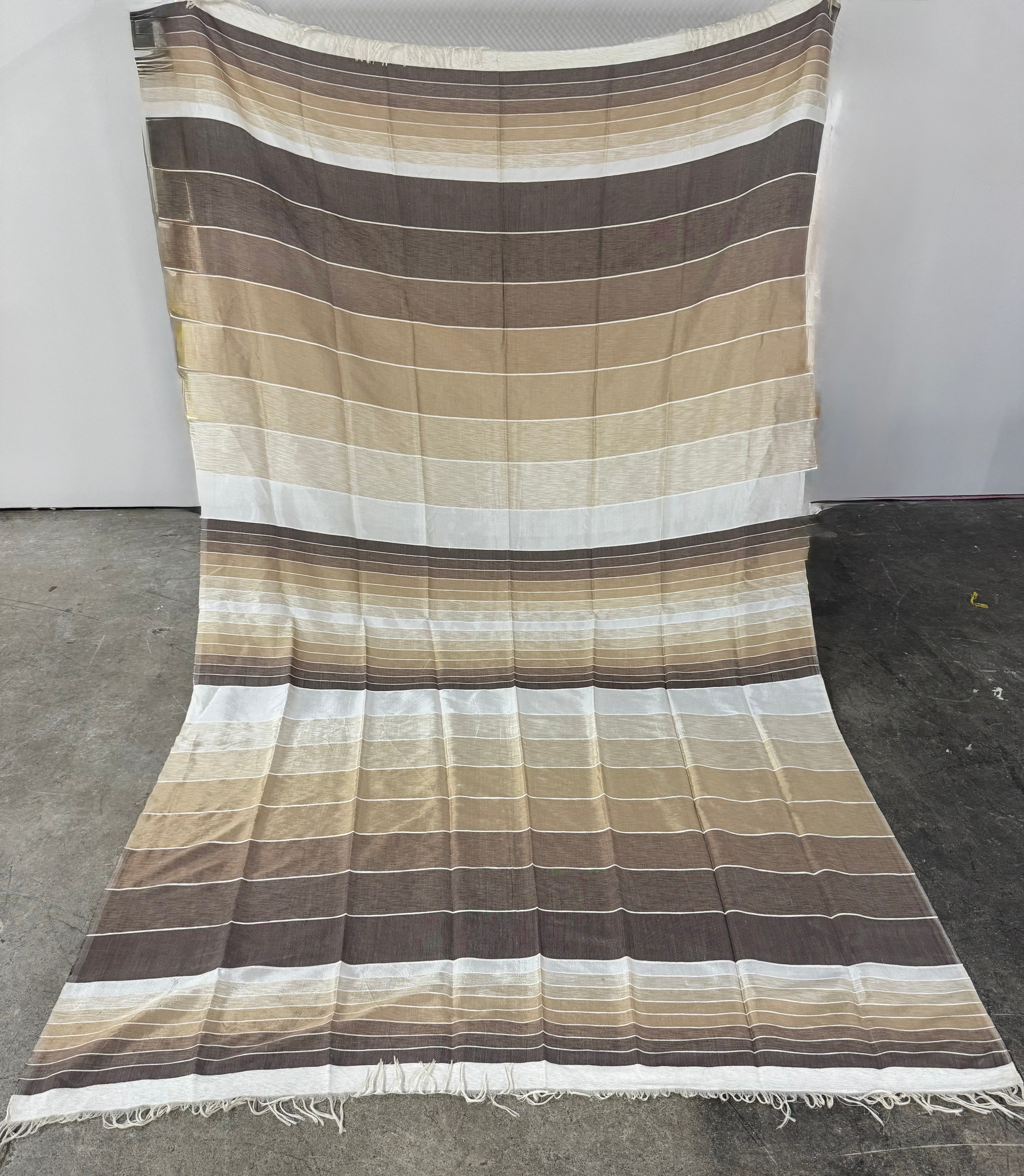 Shimmer Cotton Neutral Stripe 67" x 120" Throw