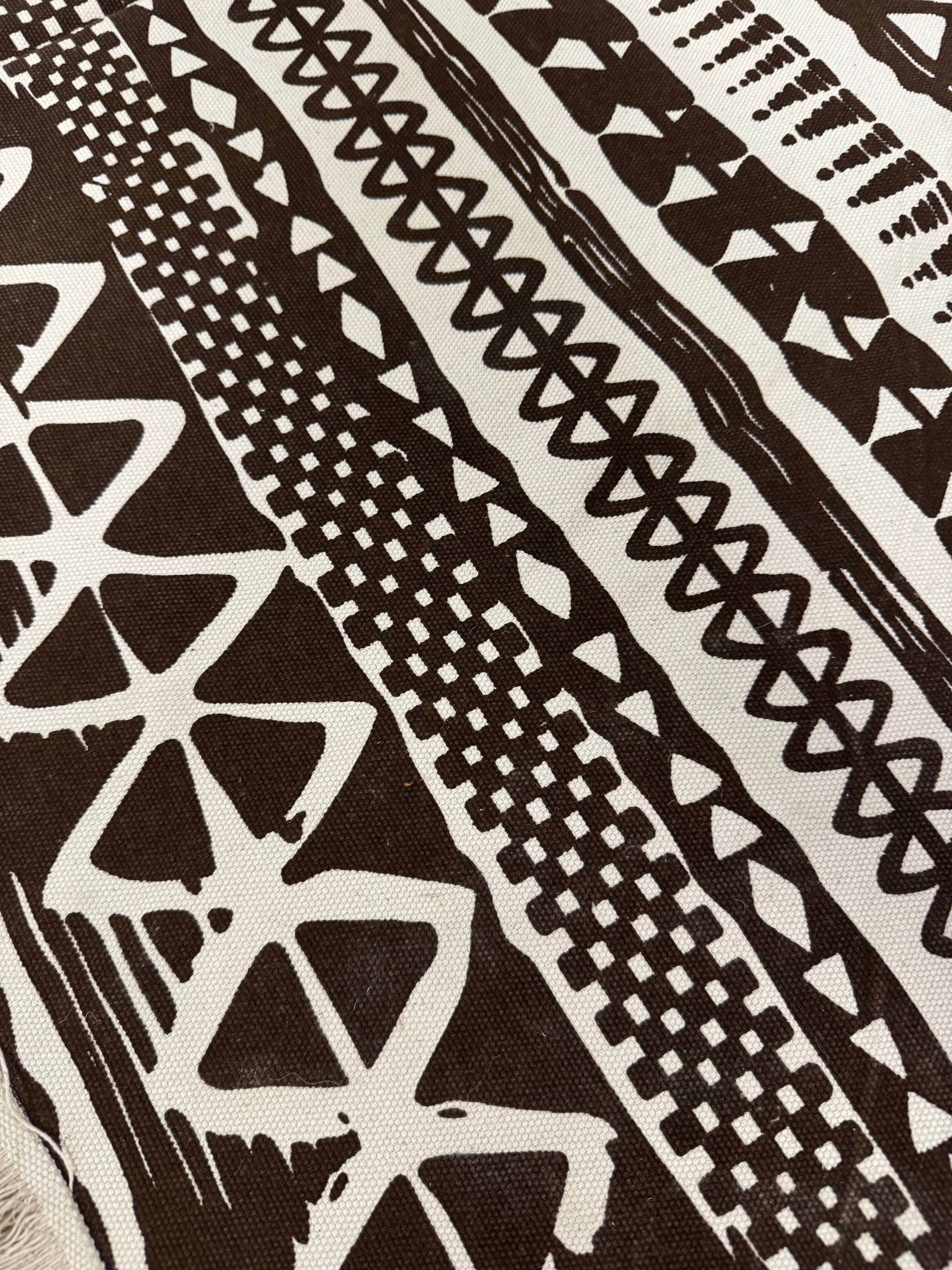 Balinese Brown & Ivory Geometric 53" x 97" Throw Rug