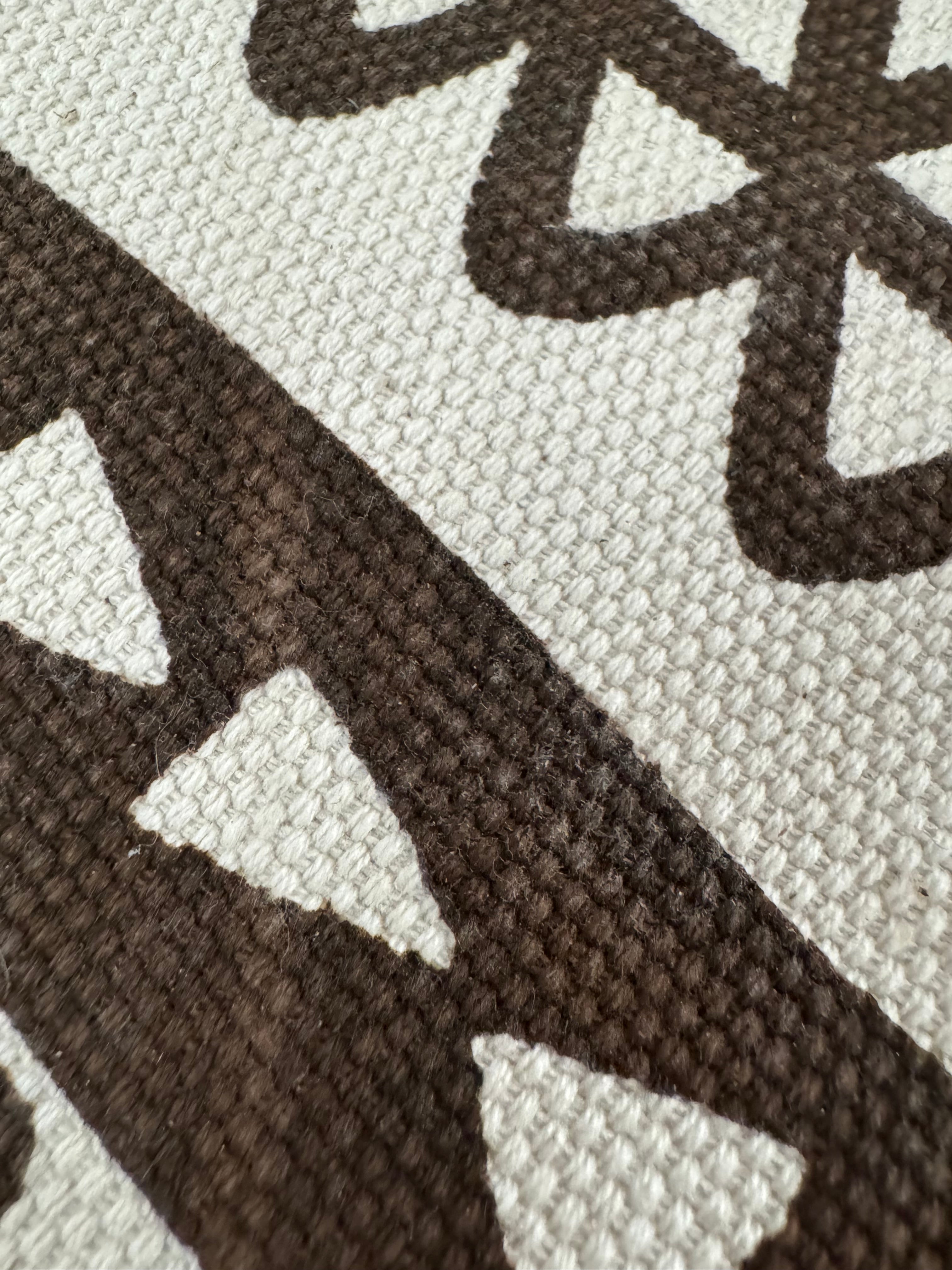 Balinese Brown & Ivory Geometric 53" x 97" Throw Rug