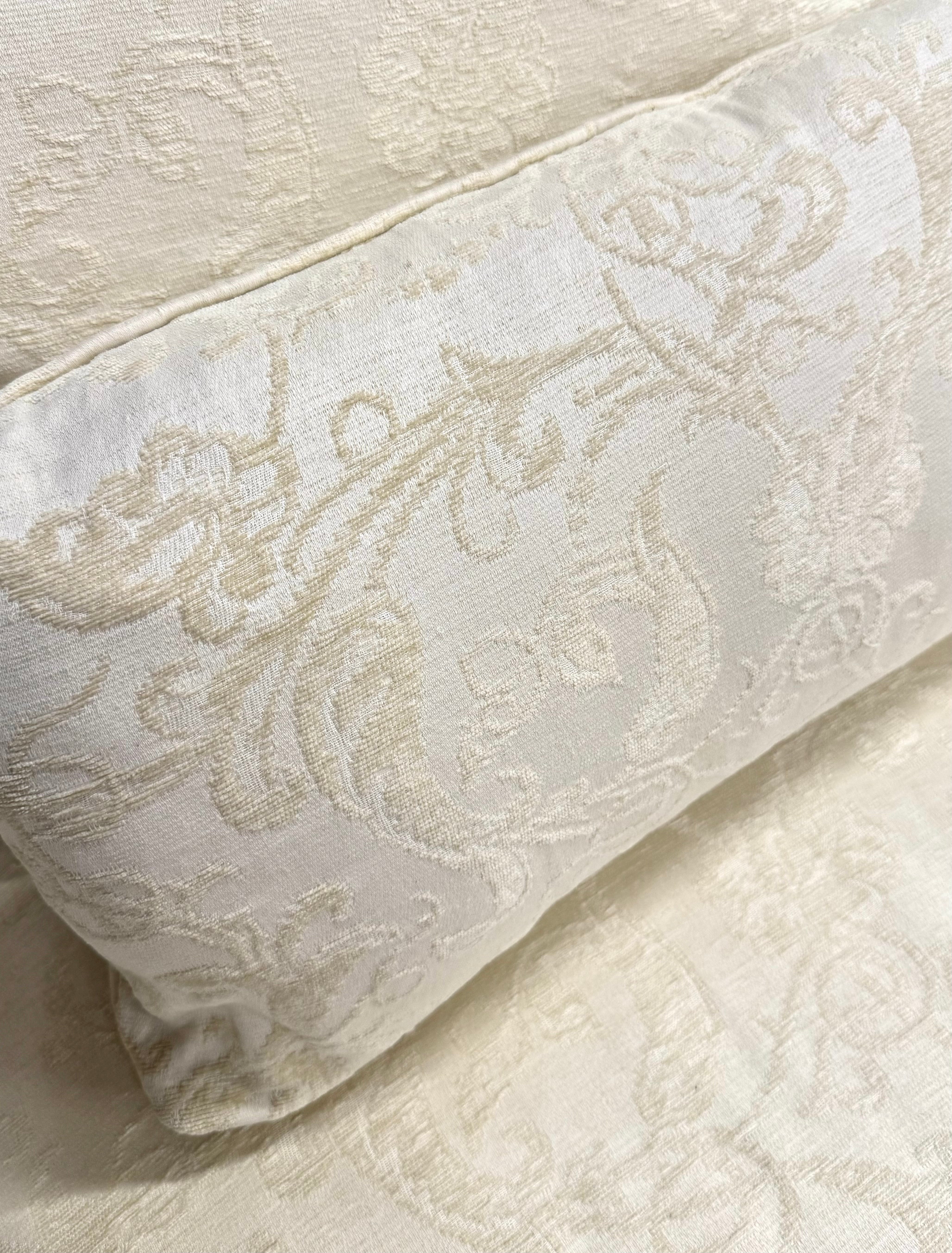 Custom DREXEL HERITAGE Cream Damask Bergere Chair