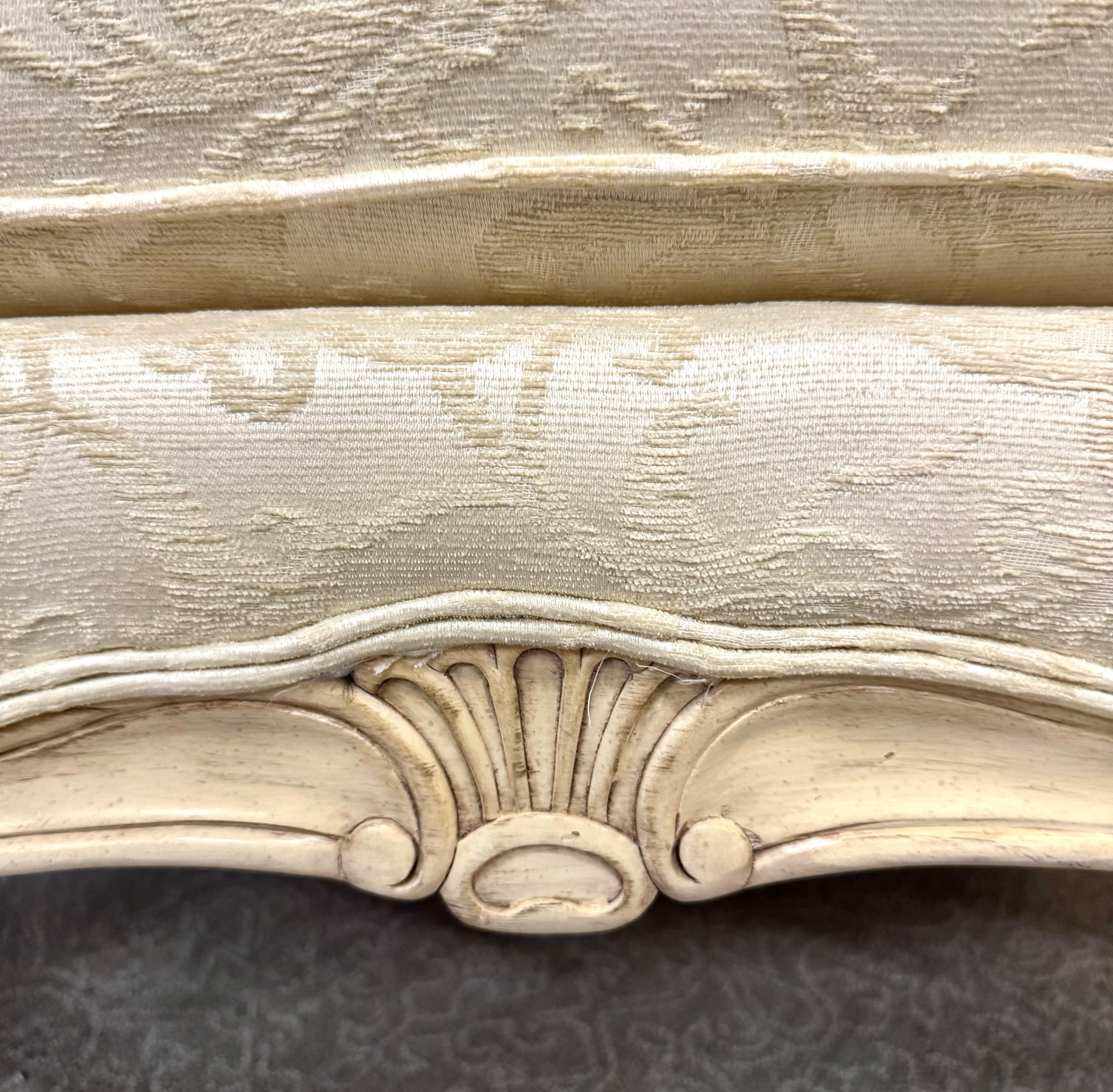 Custom DREXEL HERITAGE Cream Damask Bergere Chair