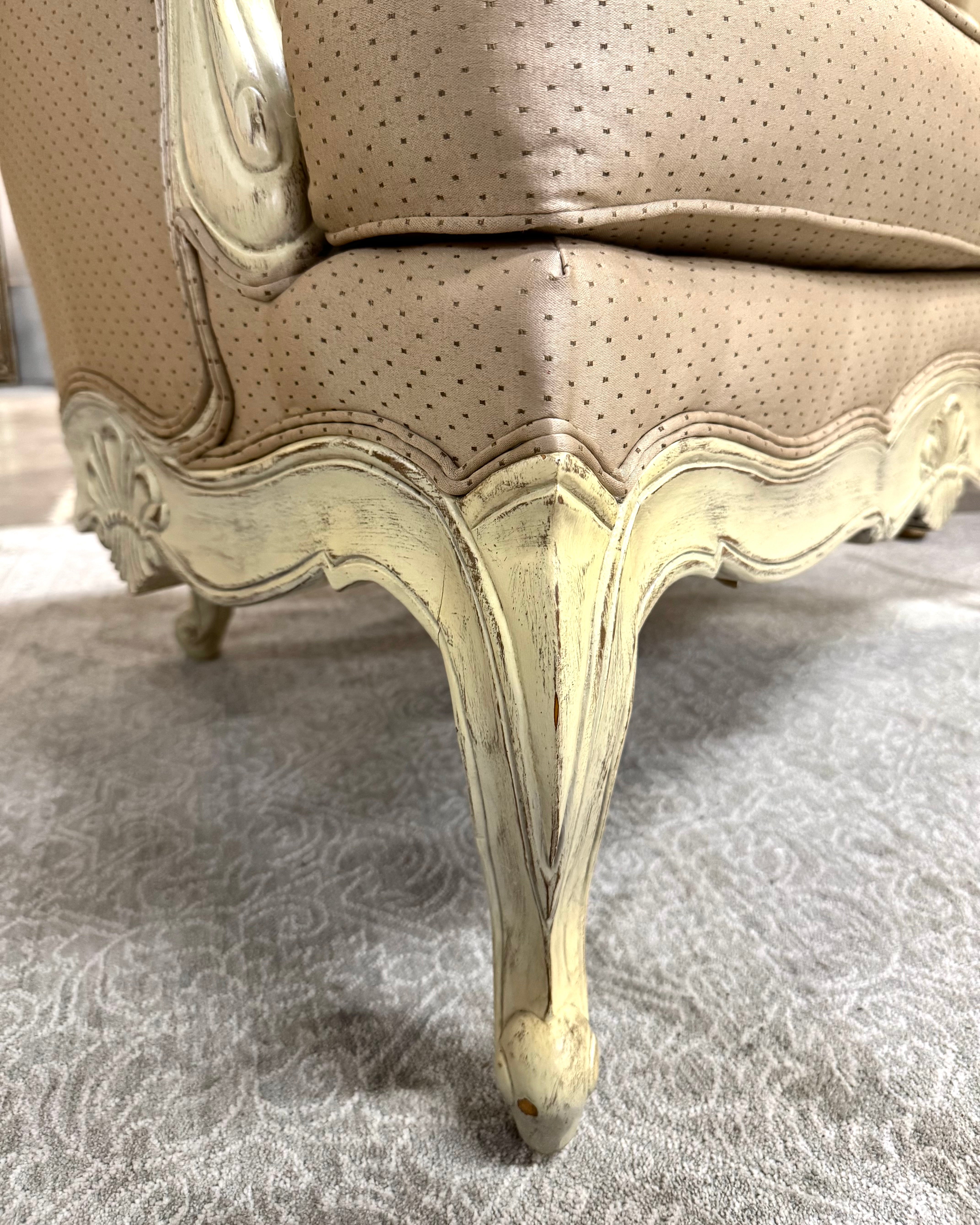 Custom LILLIAN AUGUST French Taupe Bergere Chair