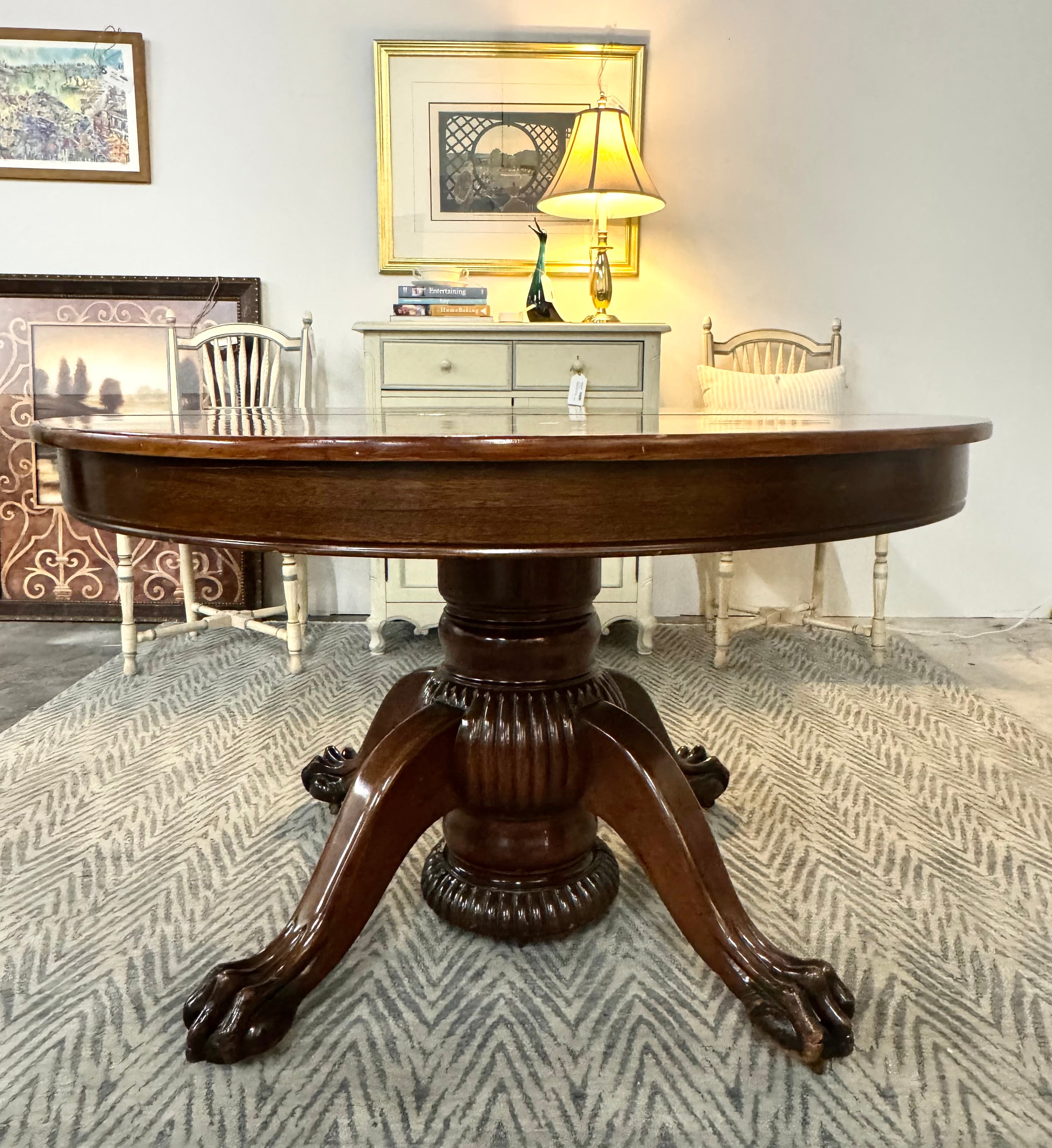 Antique Mahogany 48" Pedestal Table