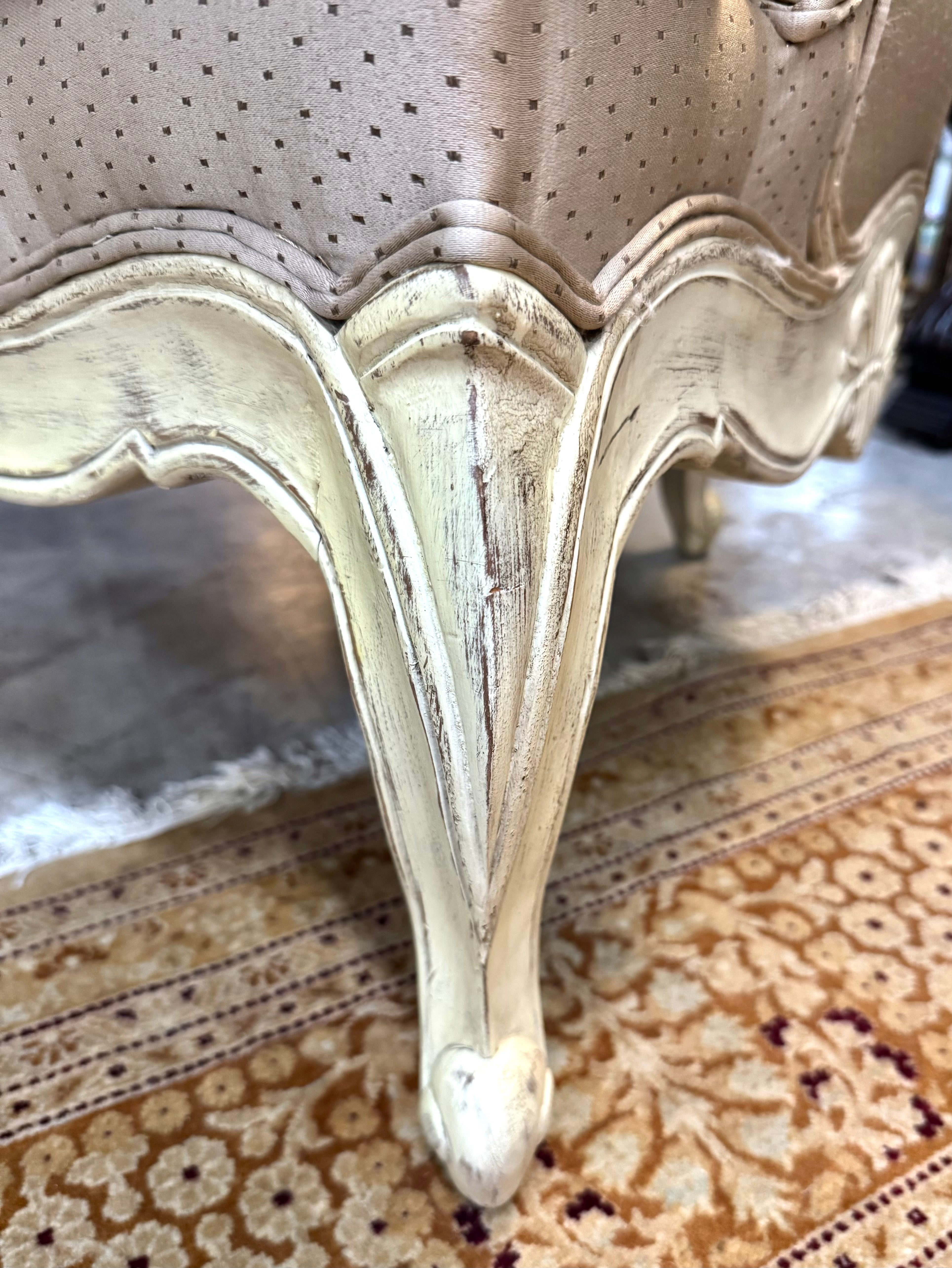 Custom LILLIAN AUGUST French Taupe Bergere Chair