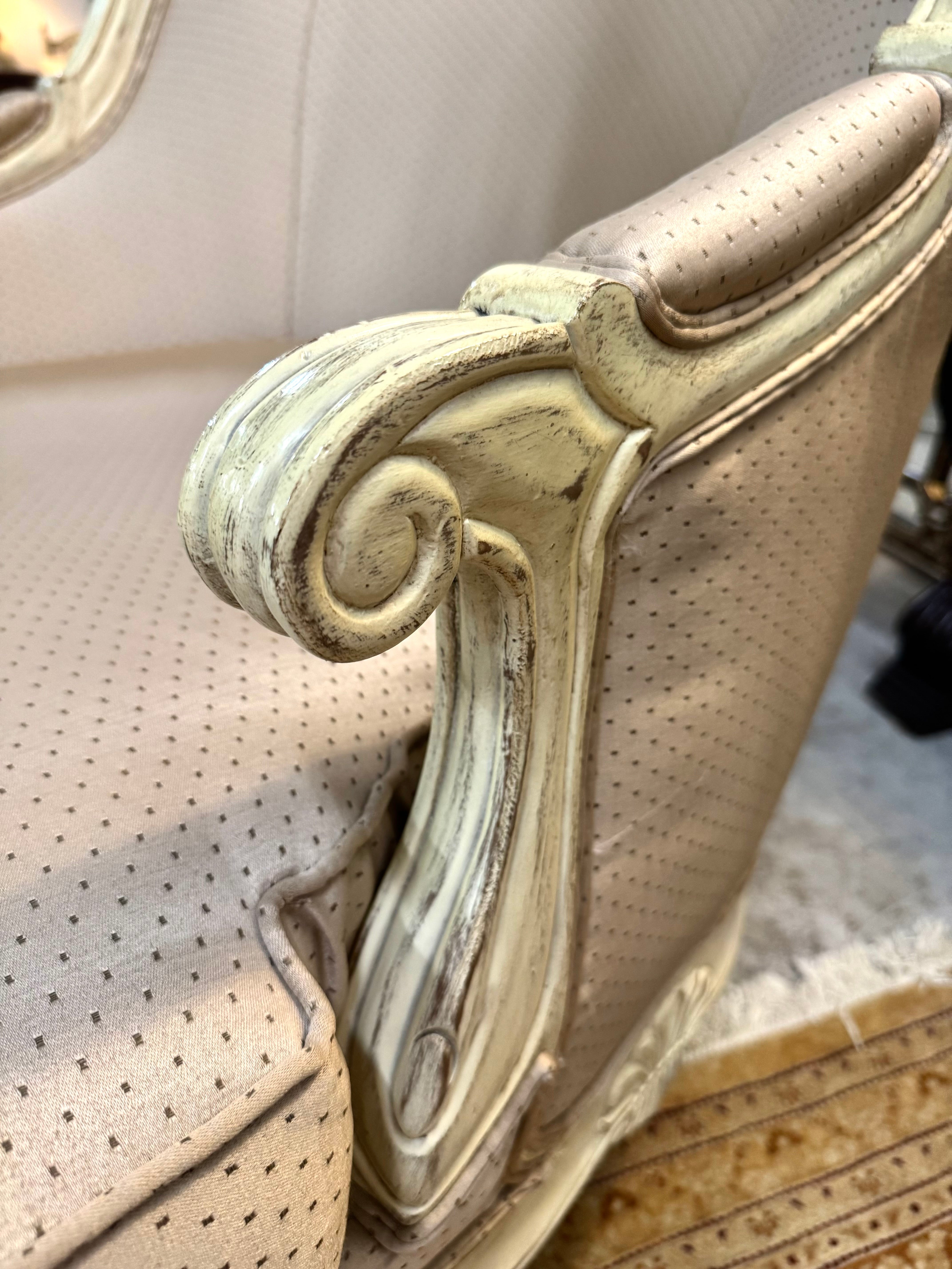 Custom LILLIAN AUGUST French Taupe Bergere Chair