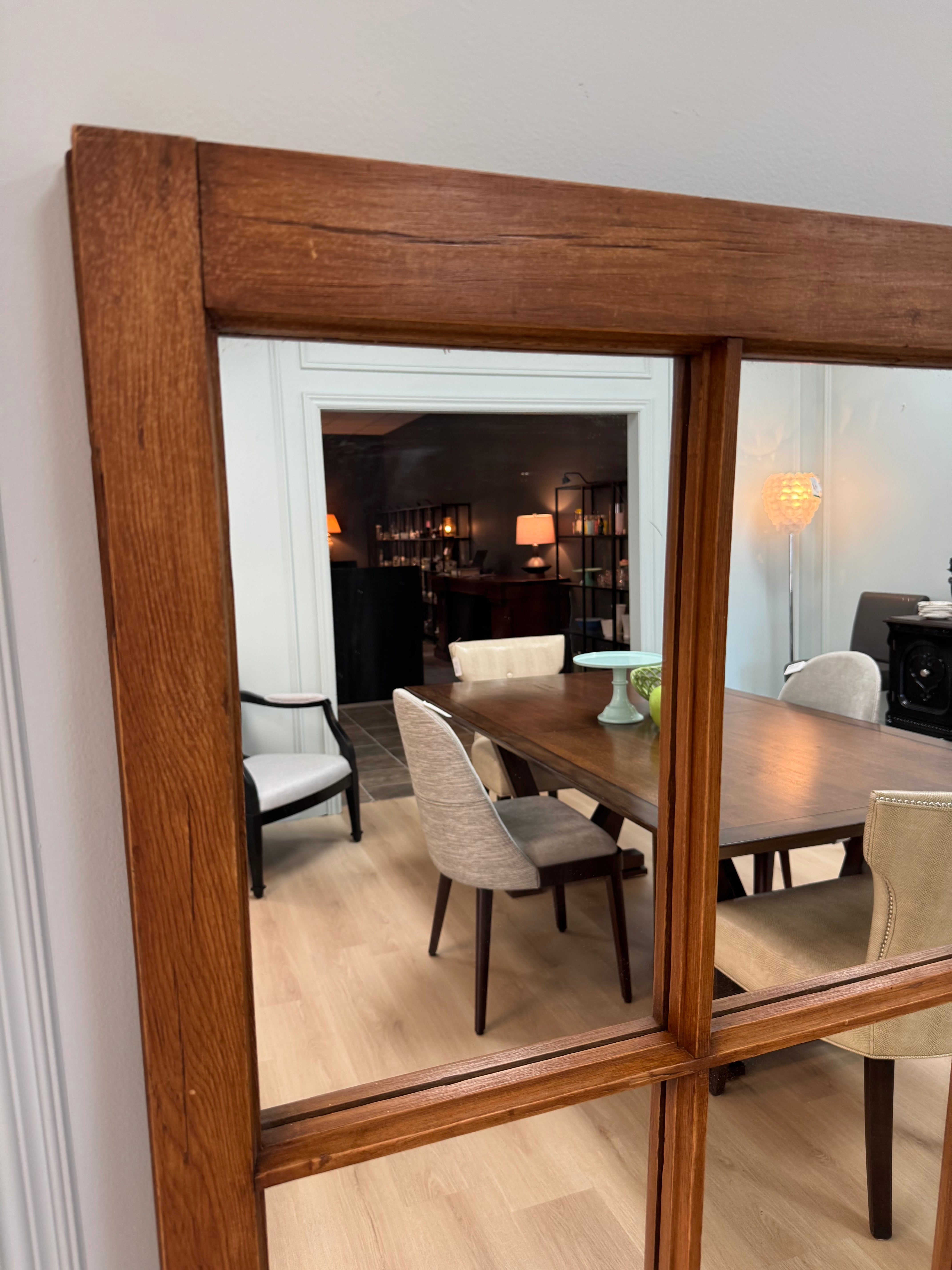 Vintage Pine Window Pane Mirror (62" x 27")