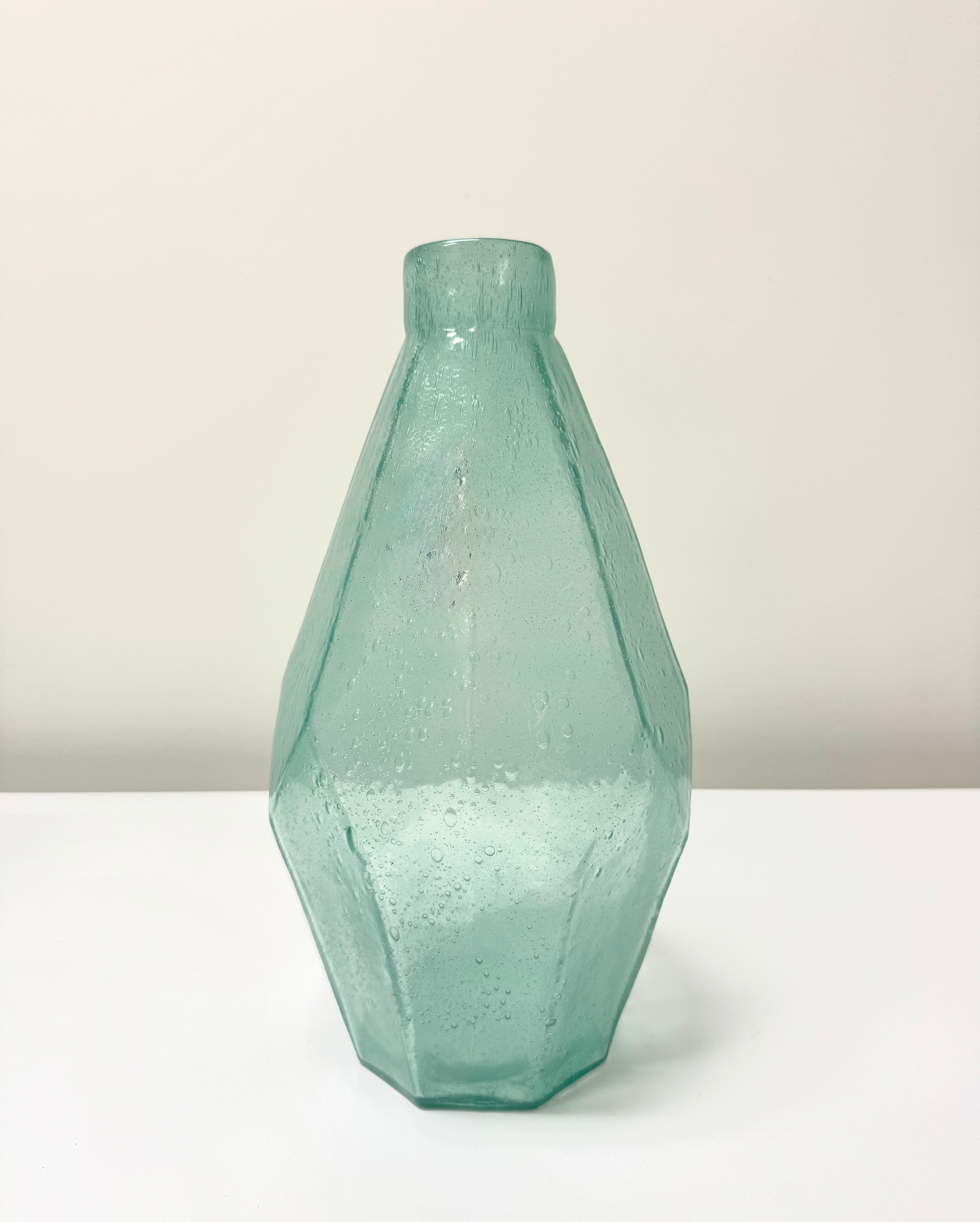 PIER 1 Sea Green Mottled Glass Vase