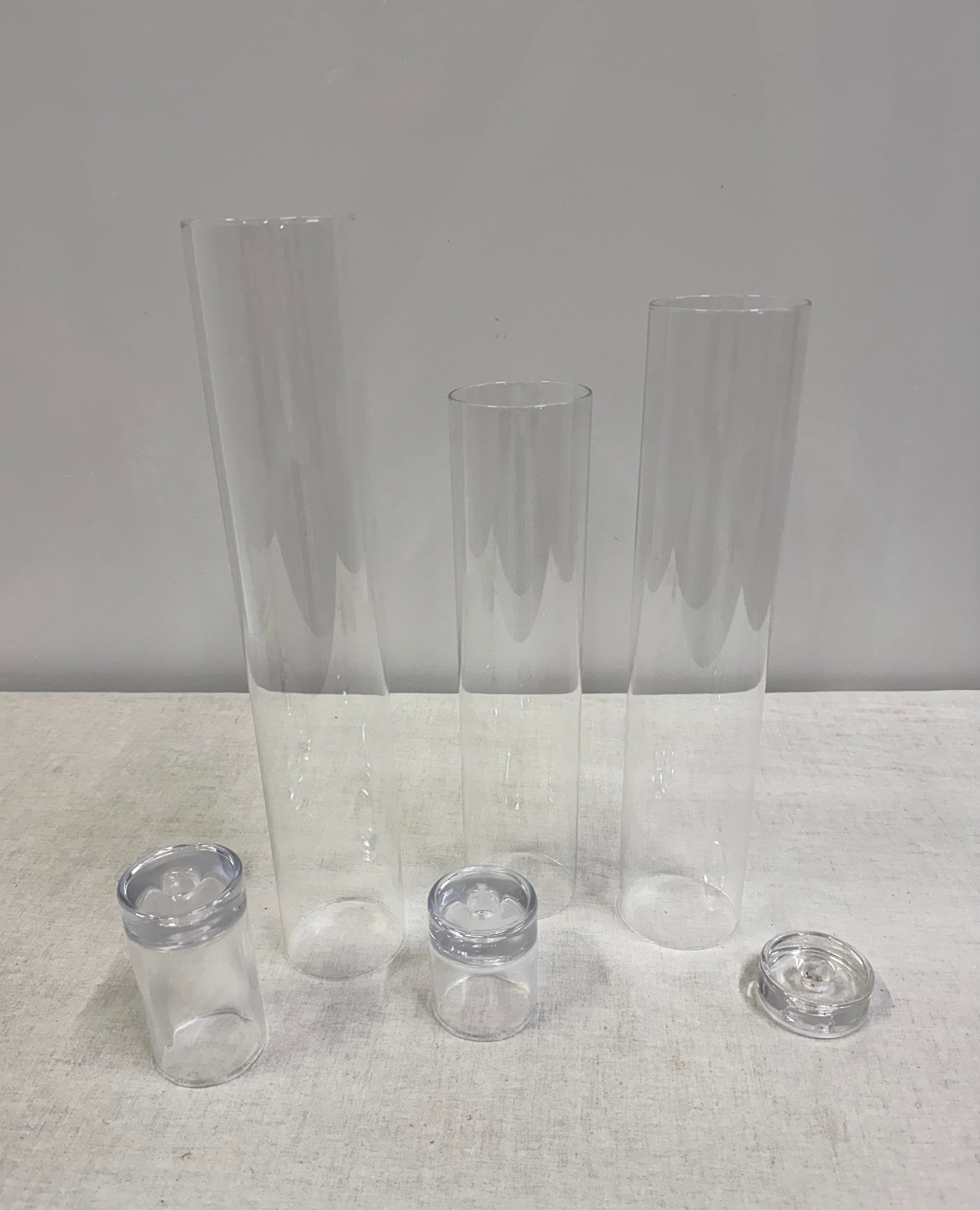 Glass Hurricane Candle Holders Set of 3 (6 pieces)