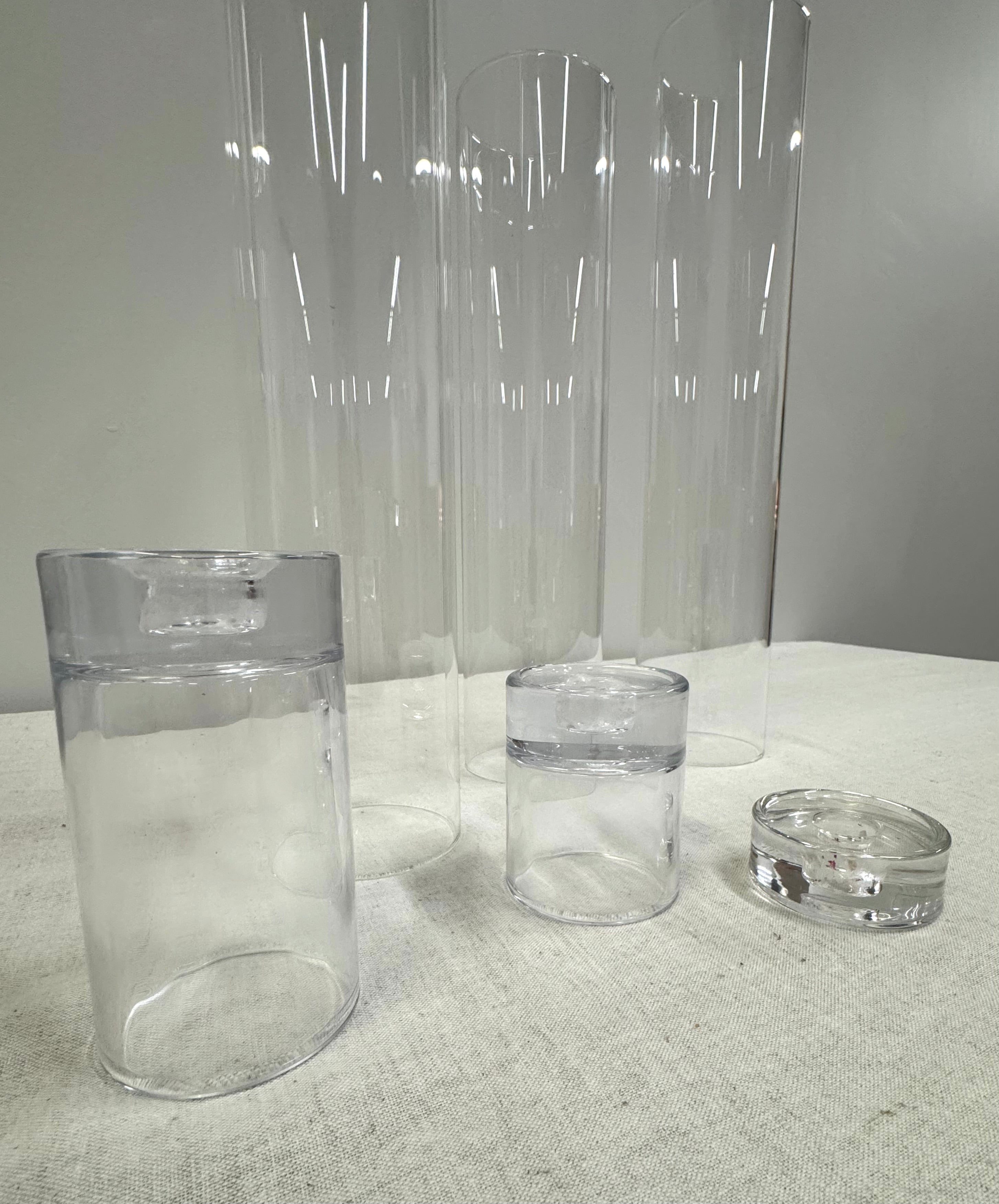 Glass Hurricane Candle Holders Set of 3 (6 pieces)