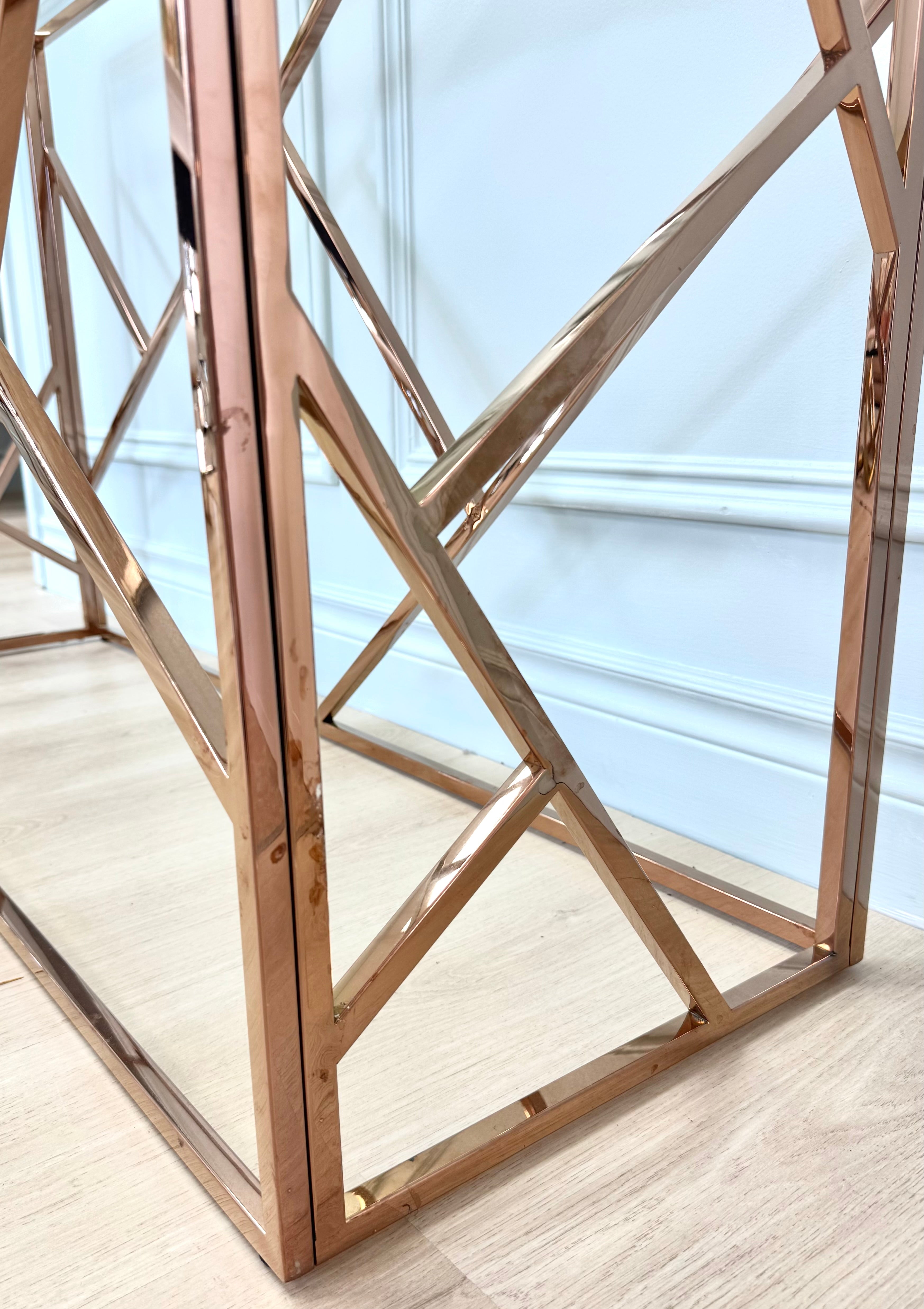 Rose Gold Geometric Console