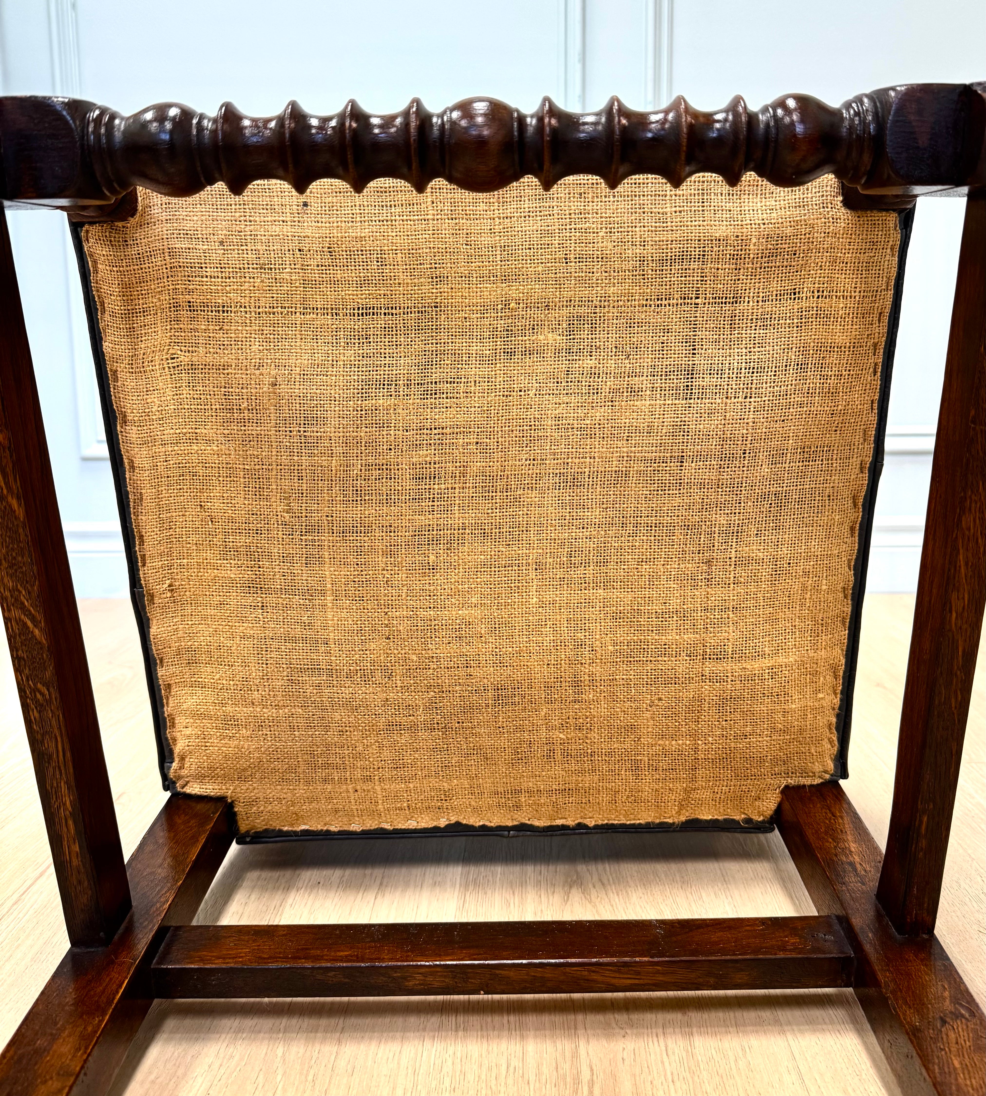 Antique 19thC Spanish High-back Chairs Set of 2