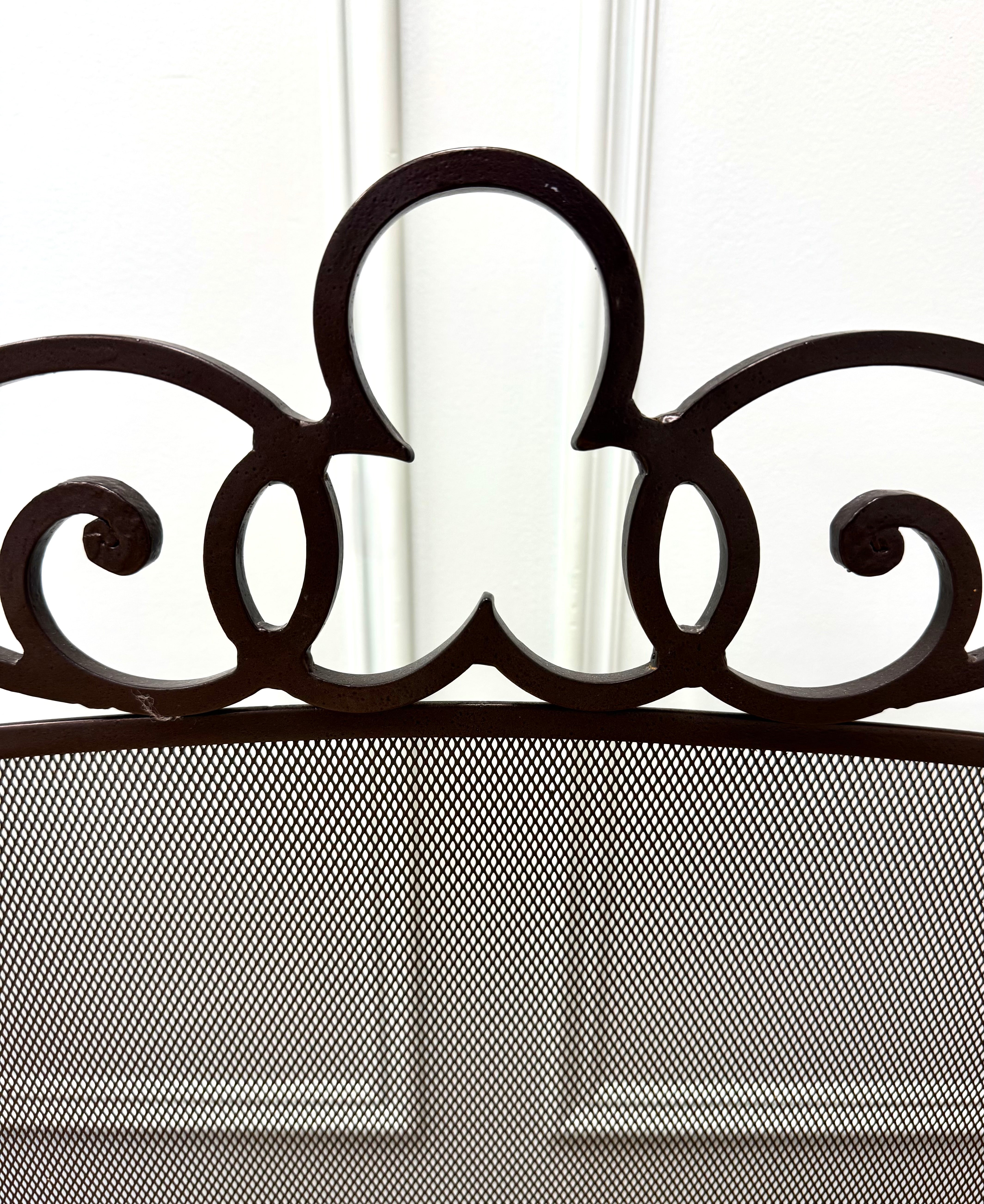 Black Mesh Single-panel Firescreen