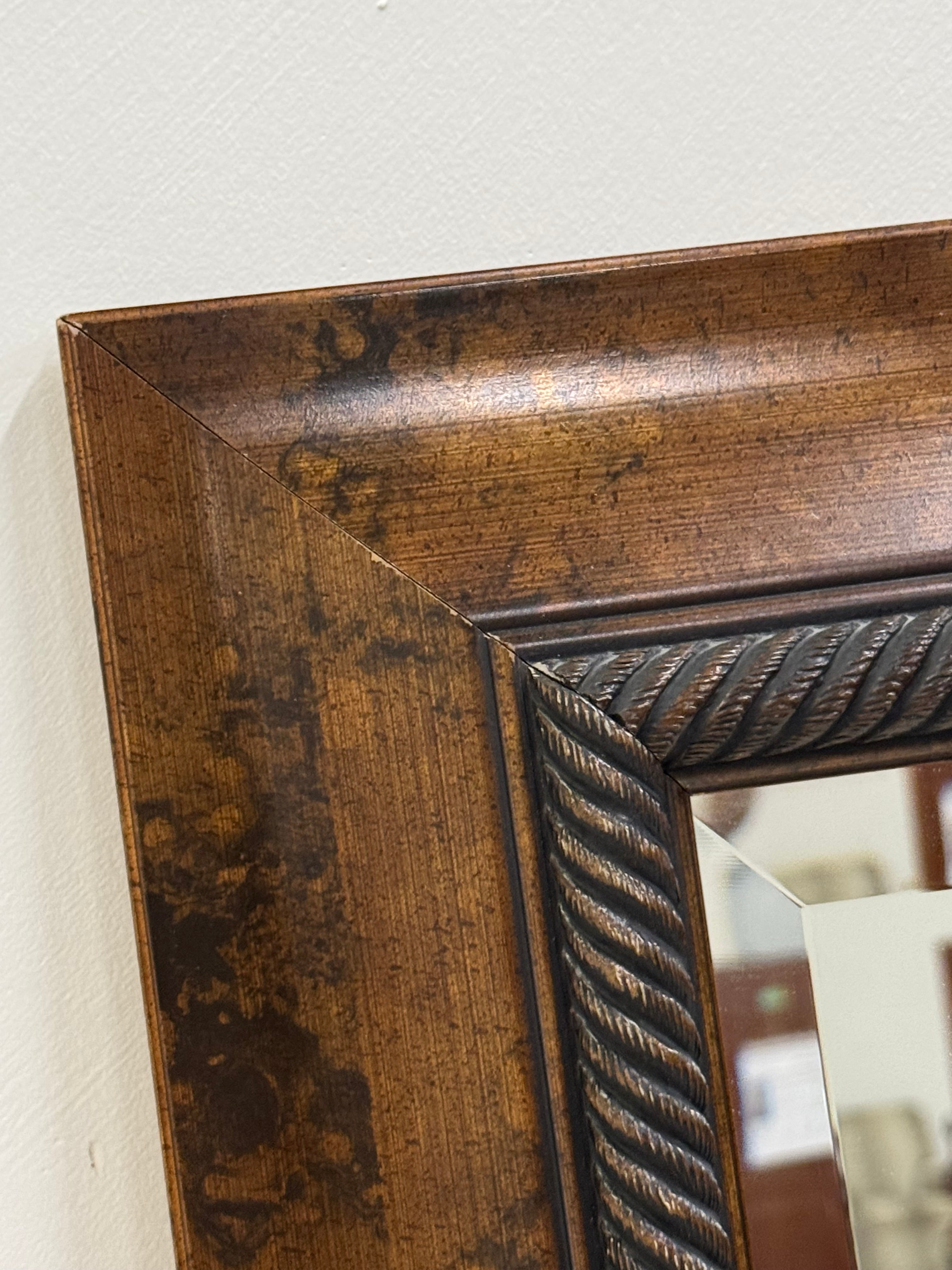 REN-WIL Burnished Blackened Copper Wood Mirror