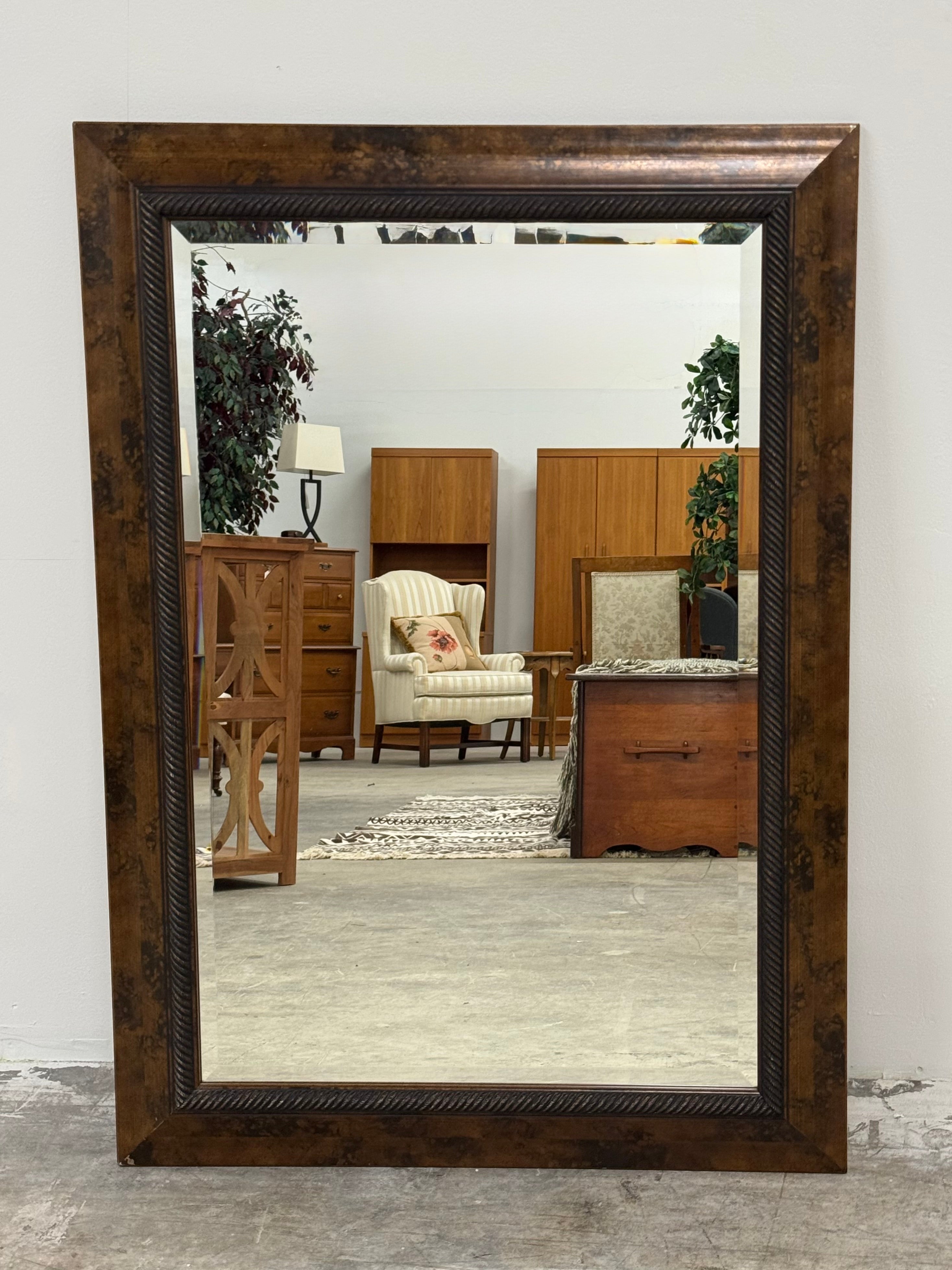 REN-WIL Burnished Blackened Copper Wood Mirror