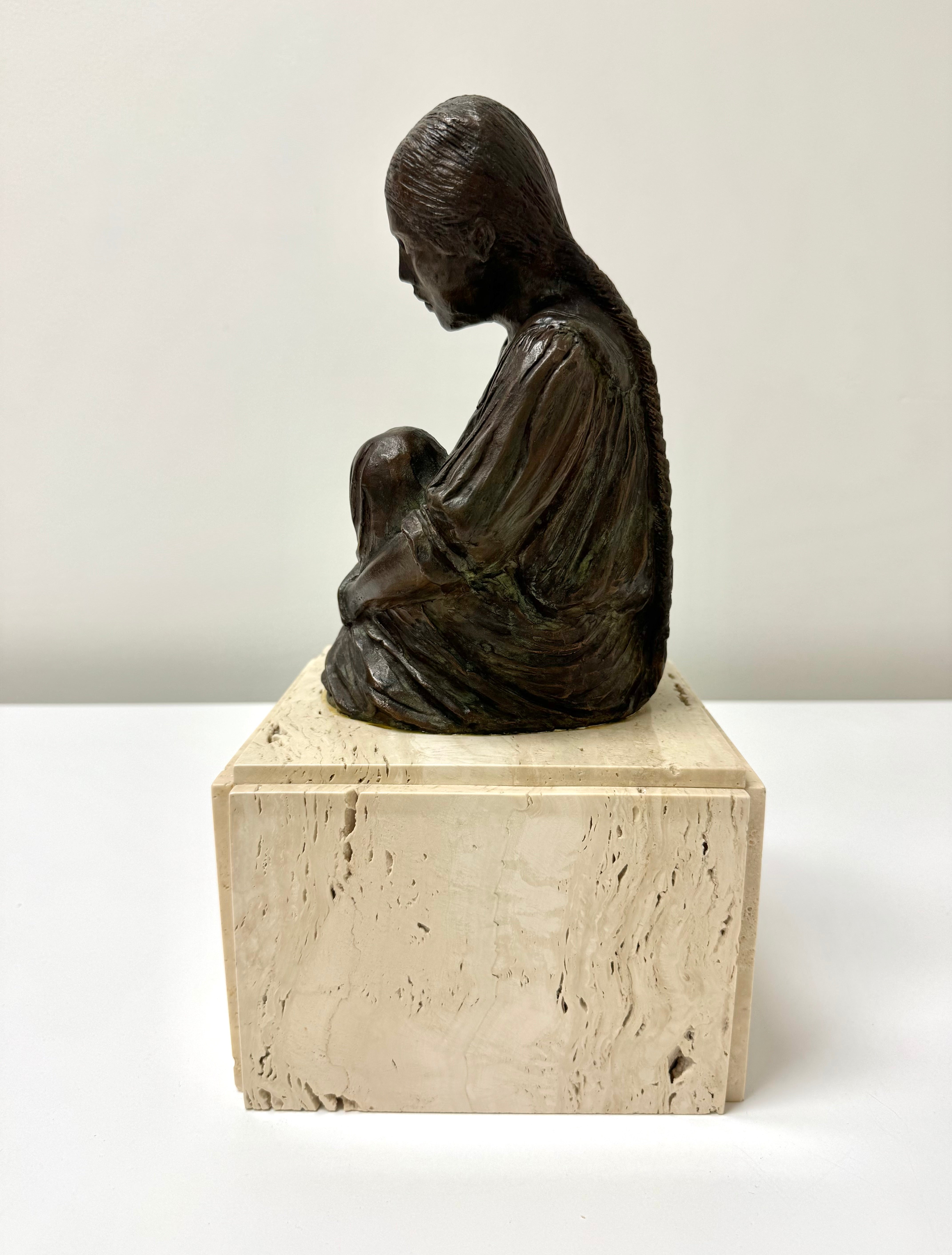 Seated Girl Bronze Sculpture (Signed and Numbered)