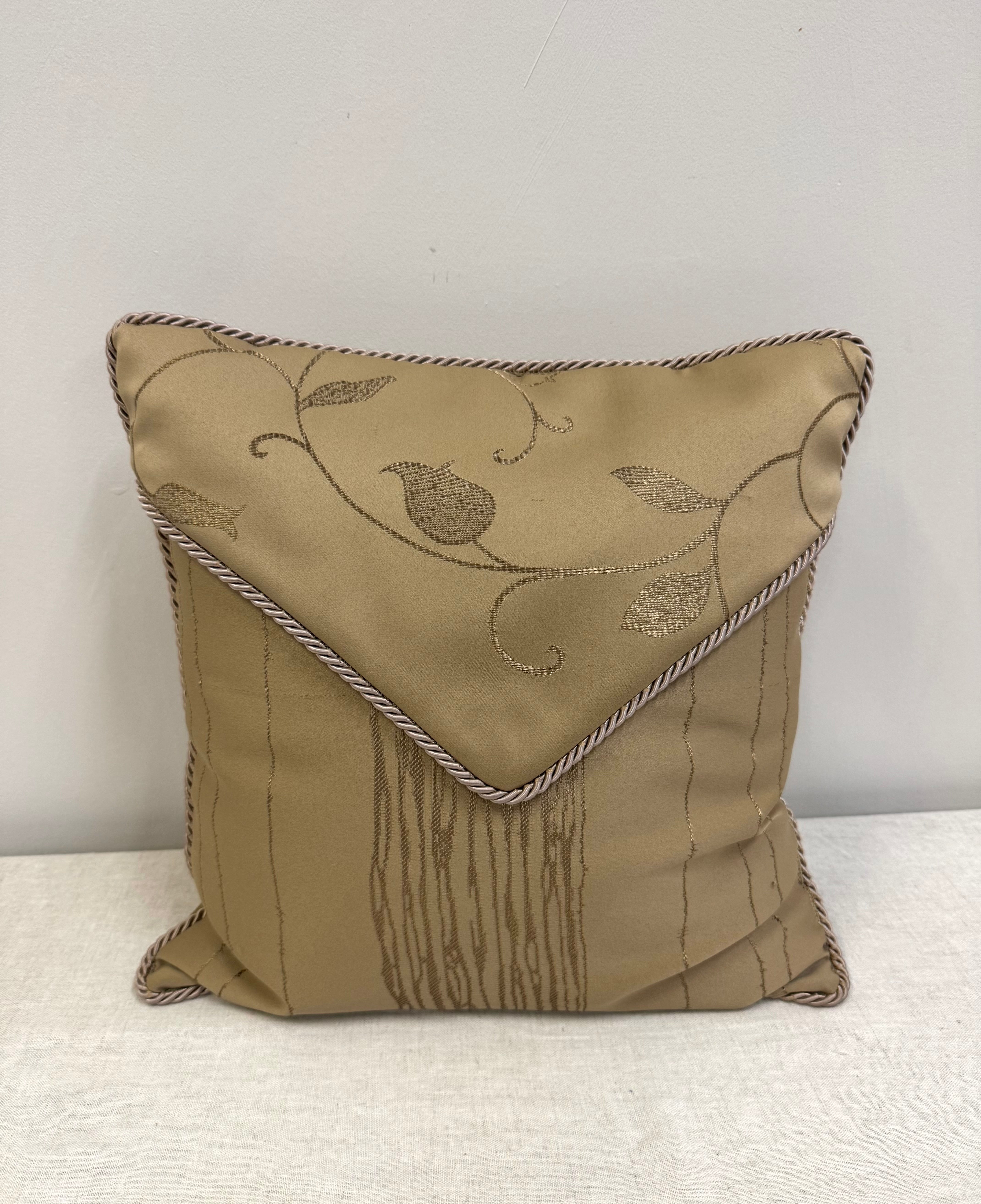 Olive Taupe Floral Vine Envelope 16" Pillow