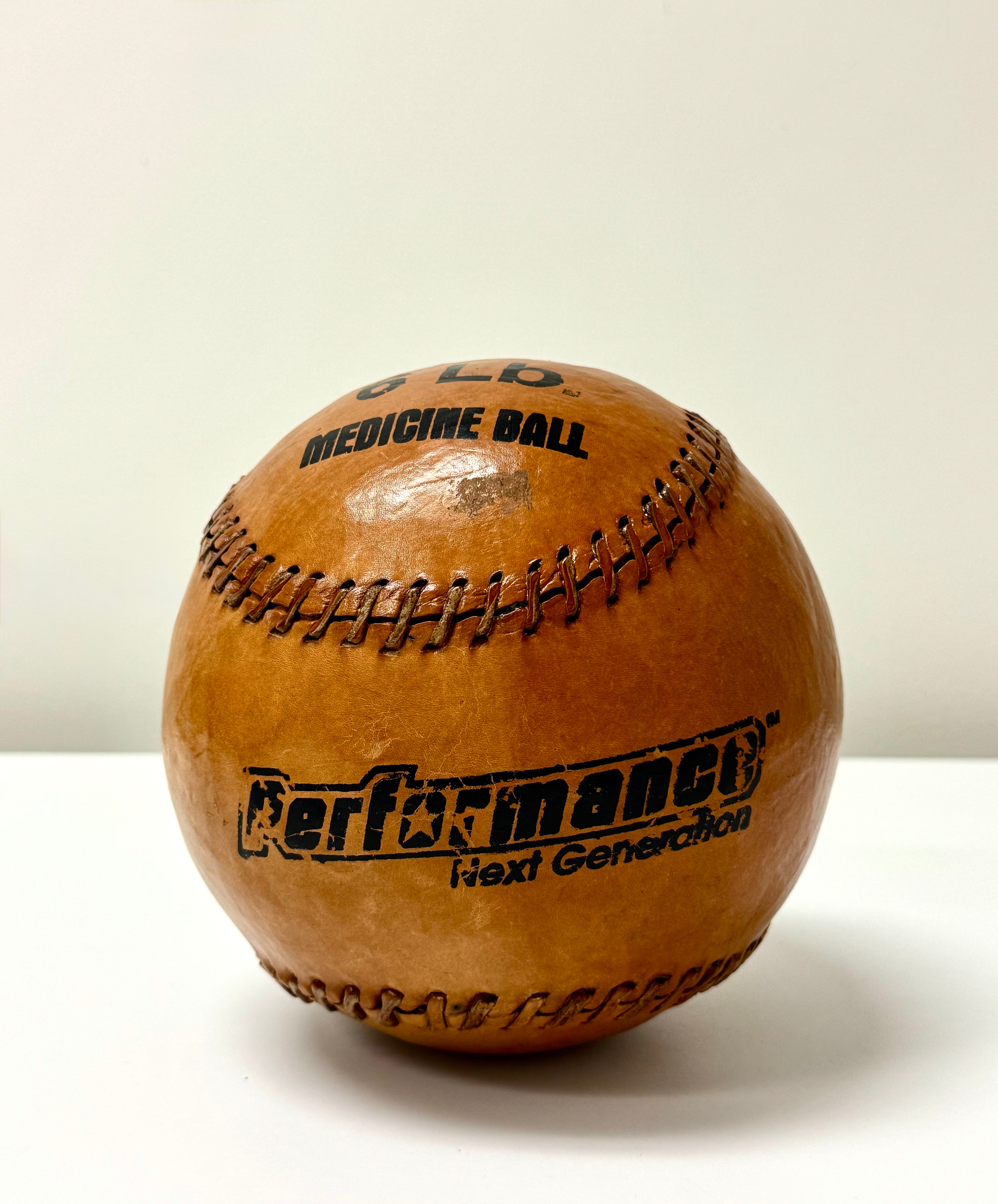 Vintage Leather 6lb Medicine Ball