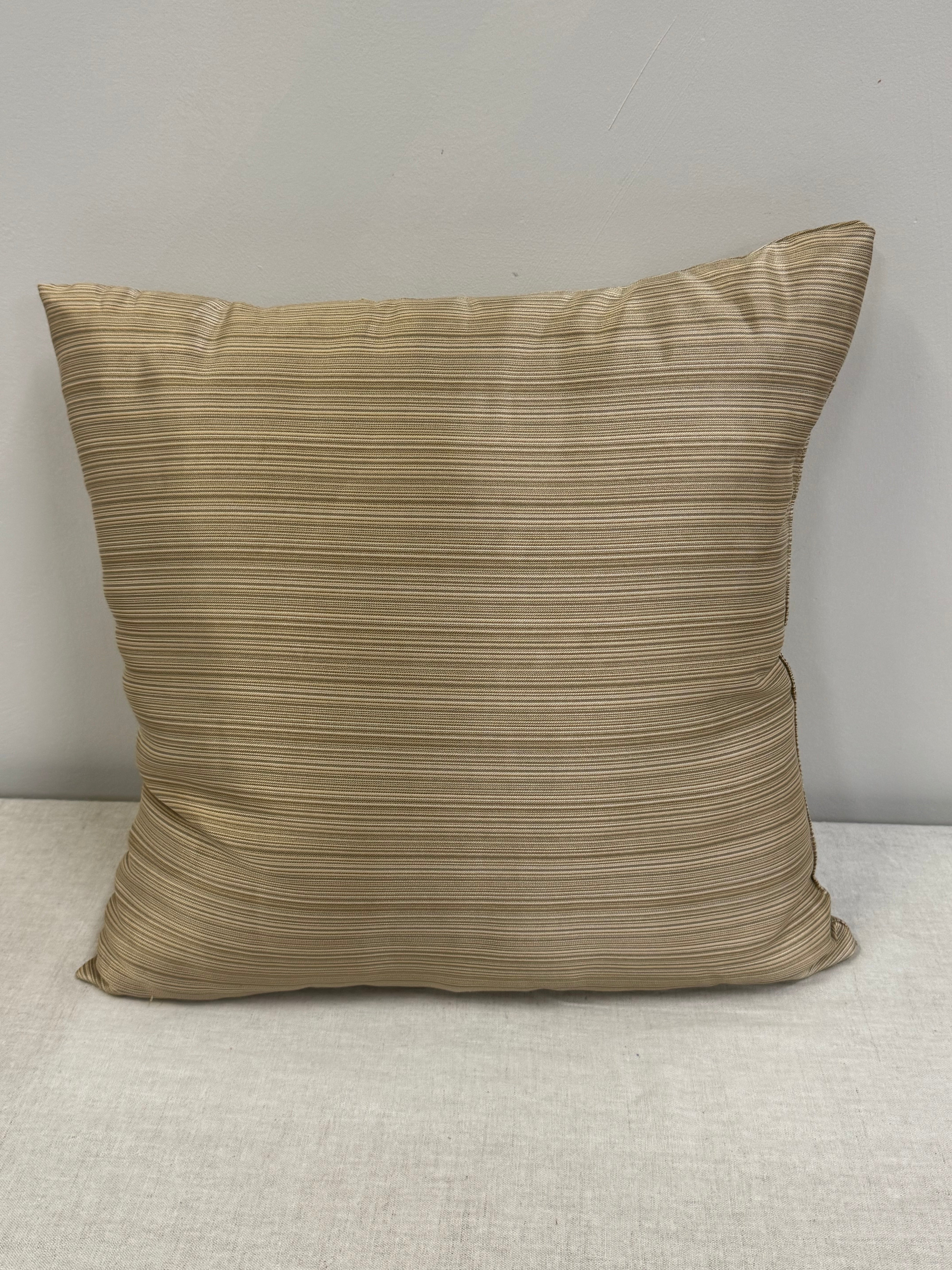 Coffee Thin Stripe 19" Pillow