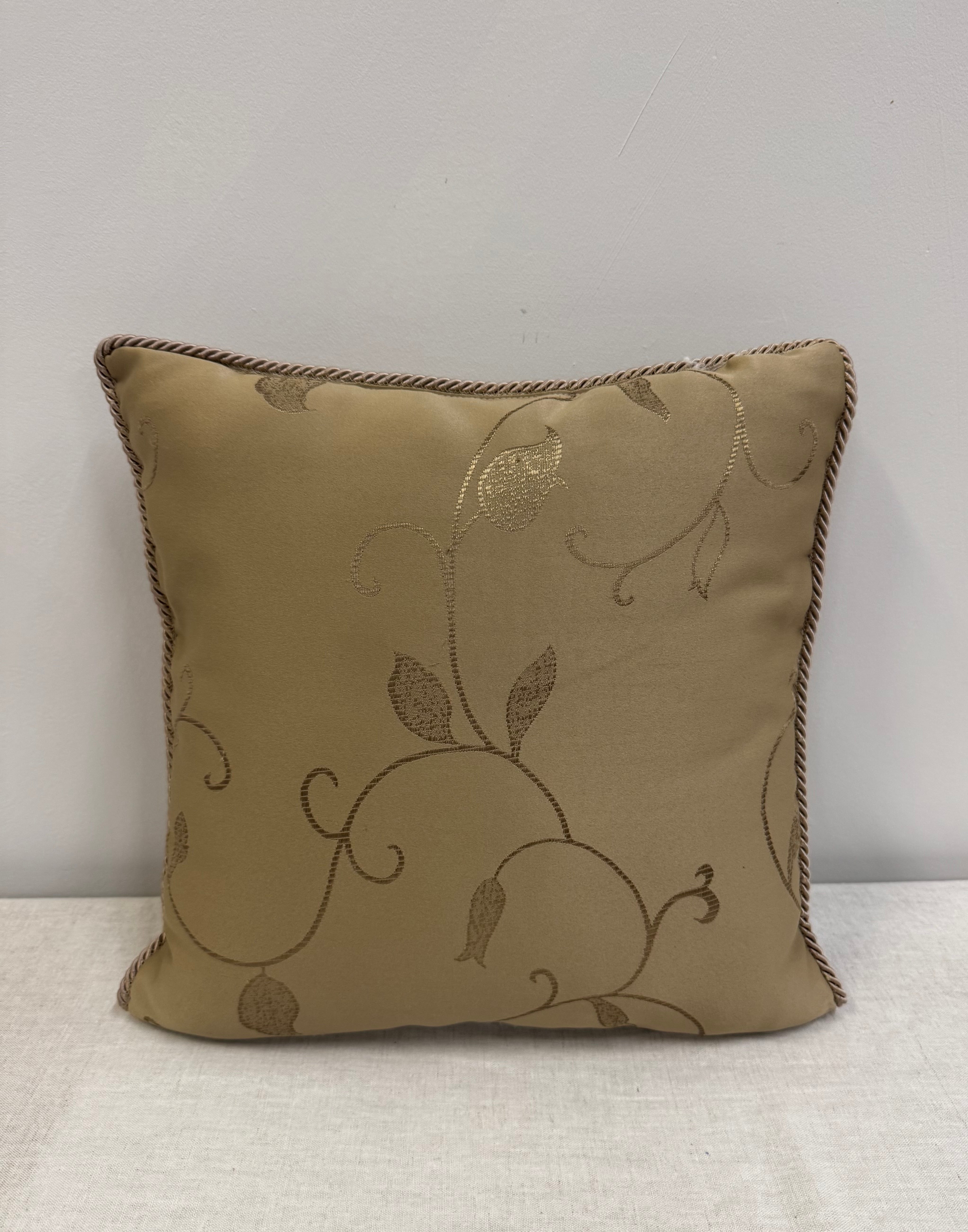 Olive Taupe Floral Vine 16" Pillow