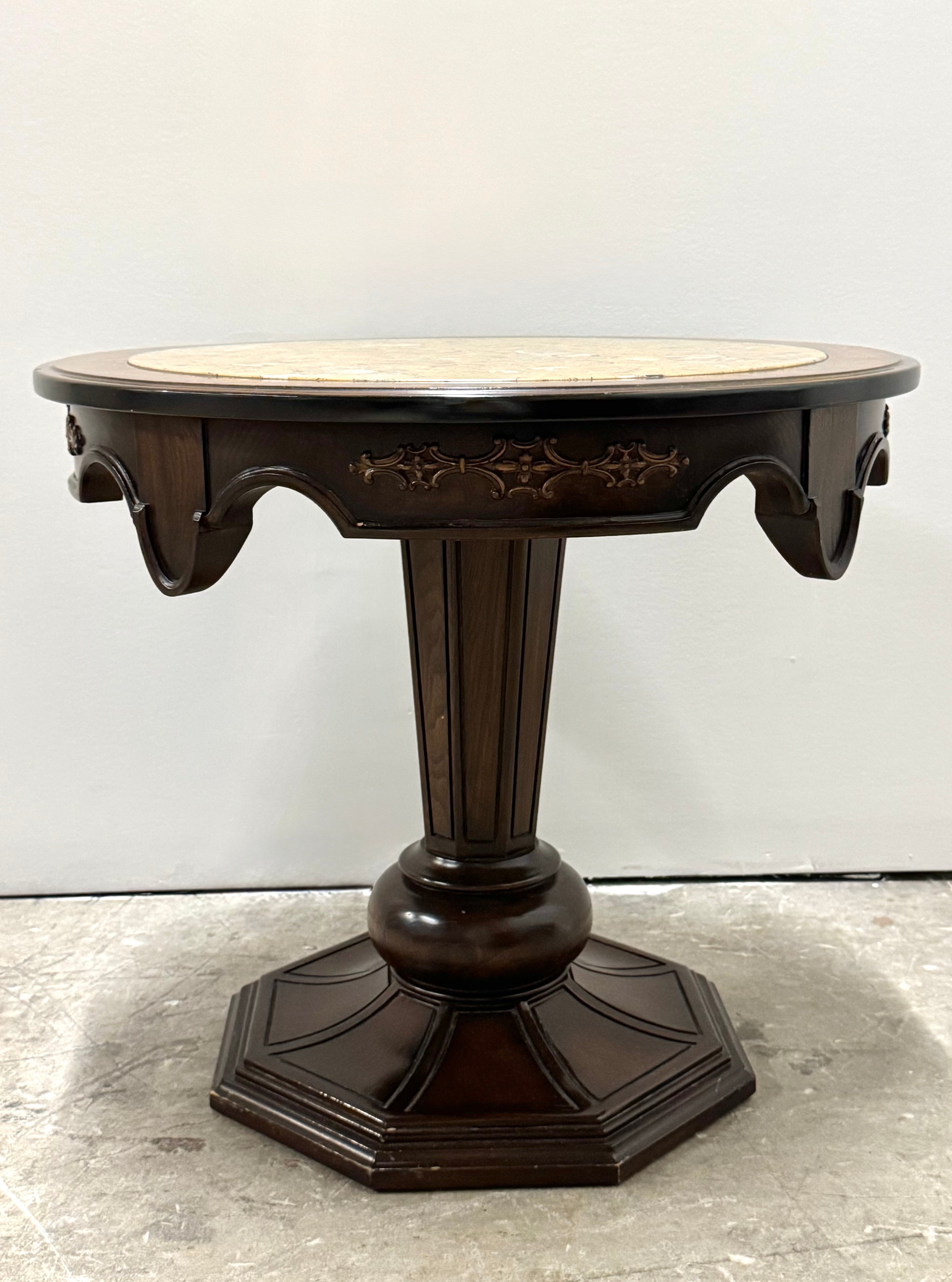 Abstract Marble-top Side Table
