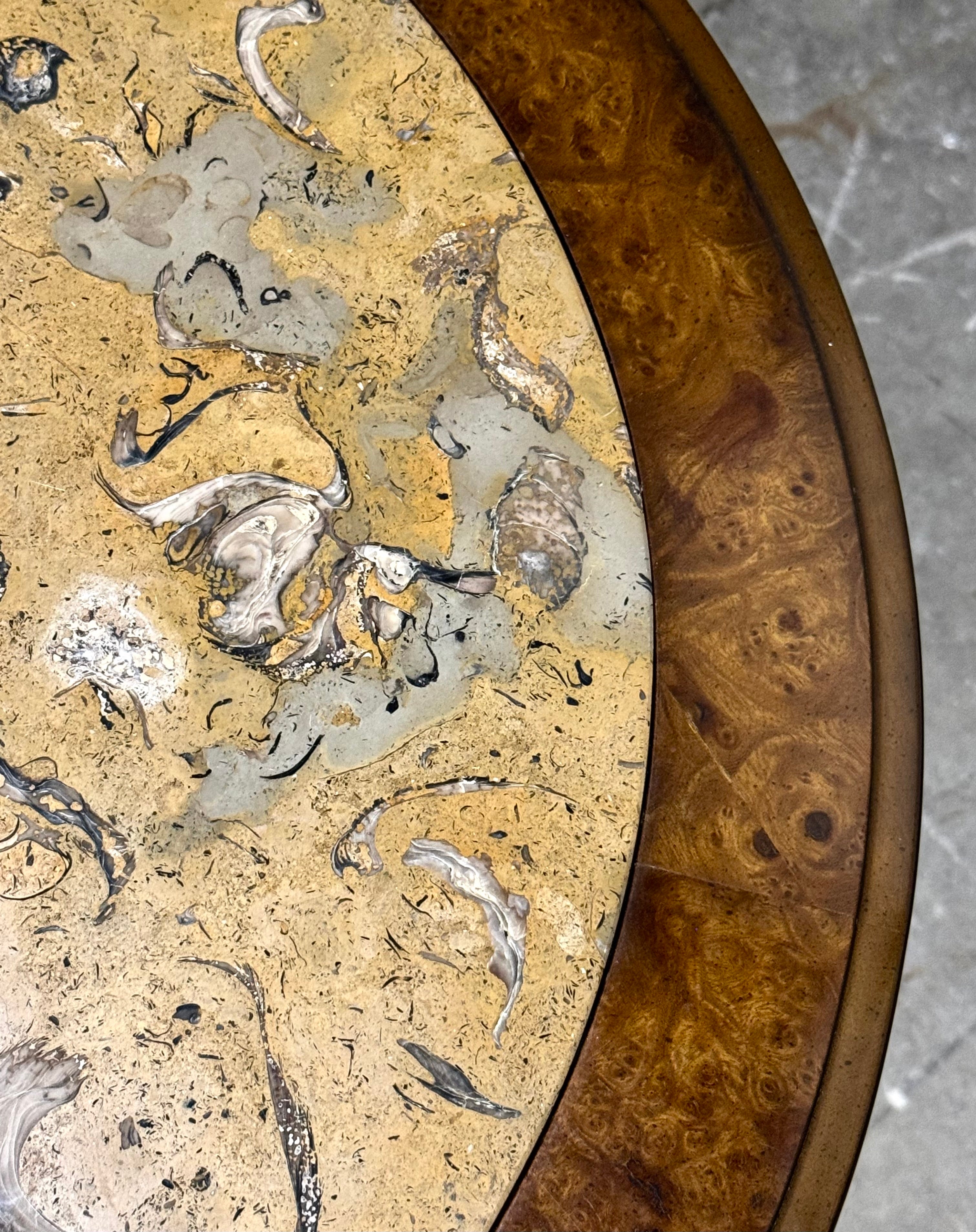 Abstract Marble-top Side Table