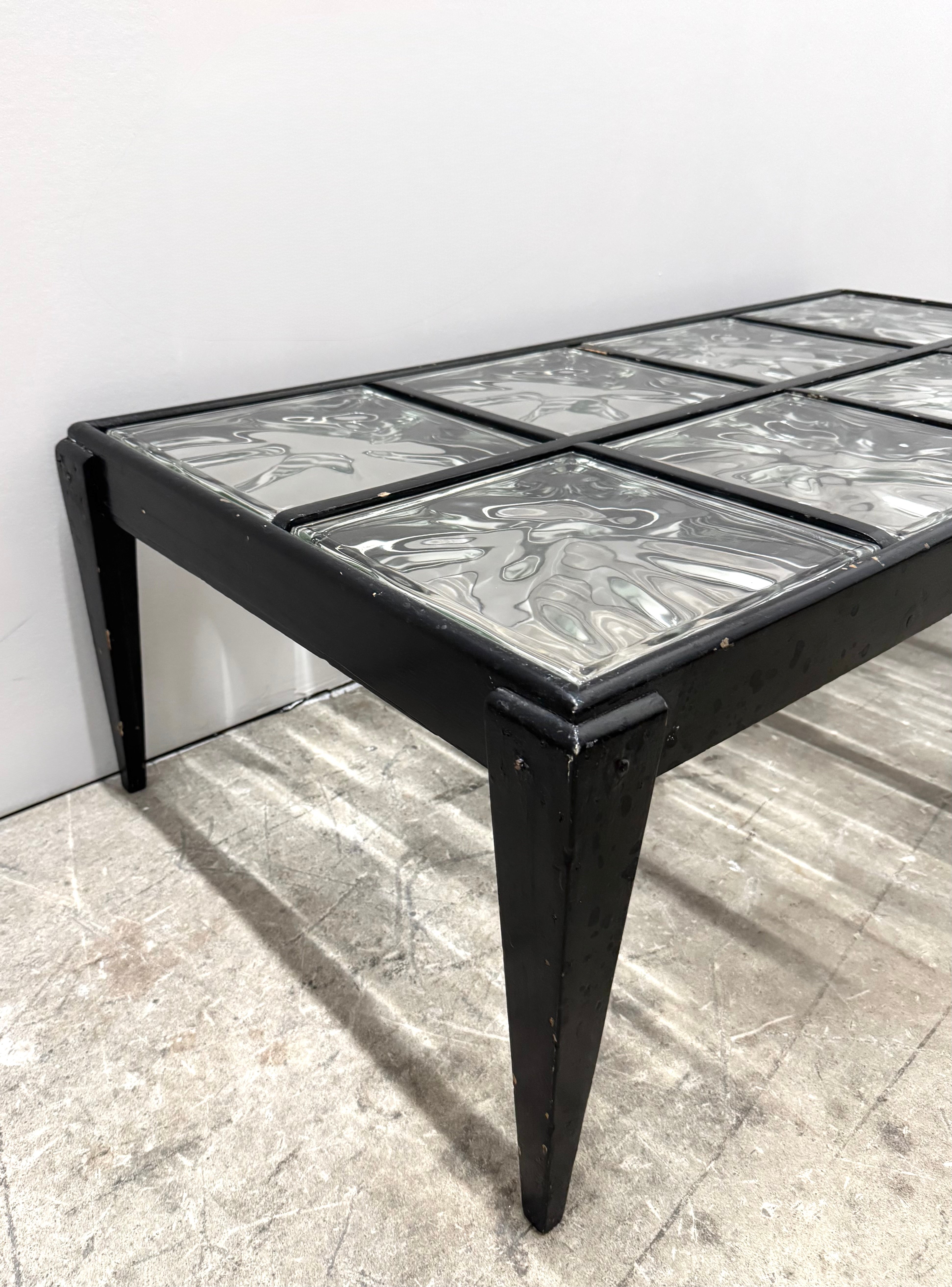 Industrial Loft Glass-block Coffee Table