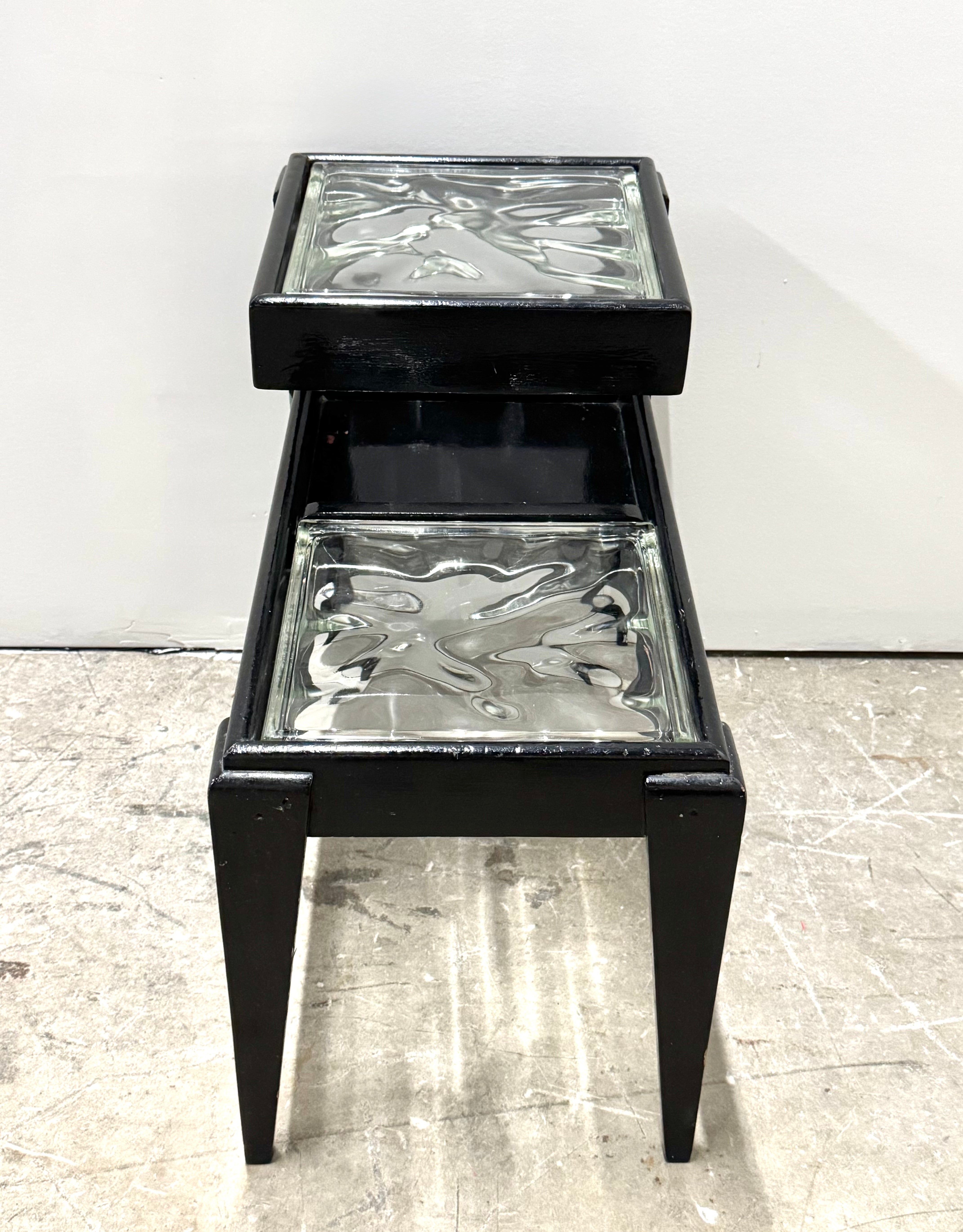 Industrial Loft Glass-block Side Table