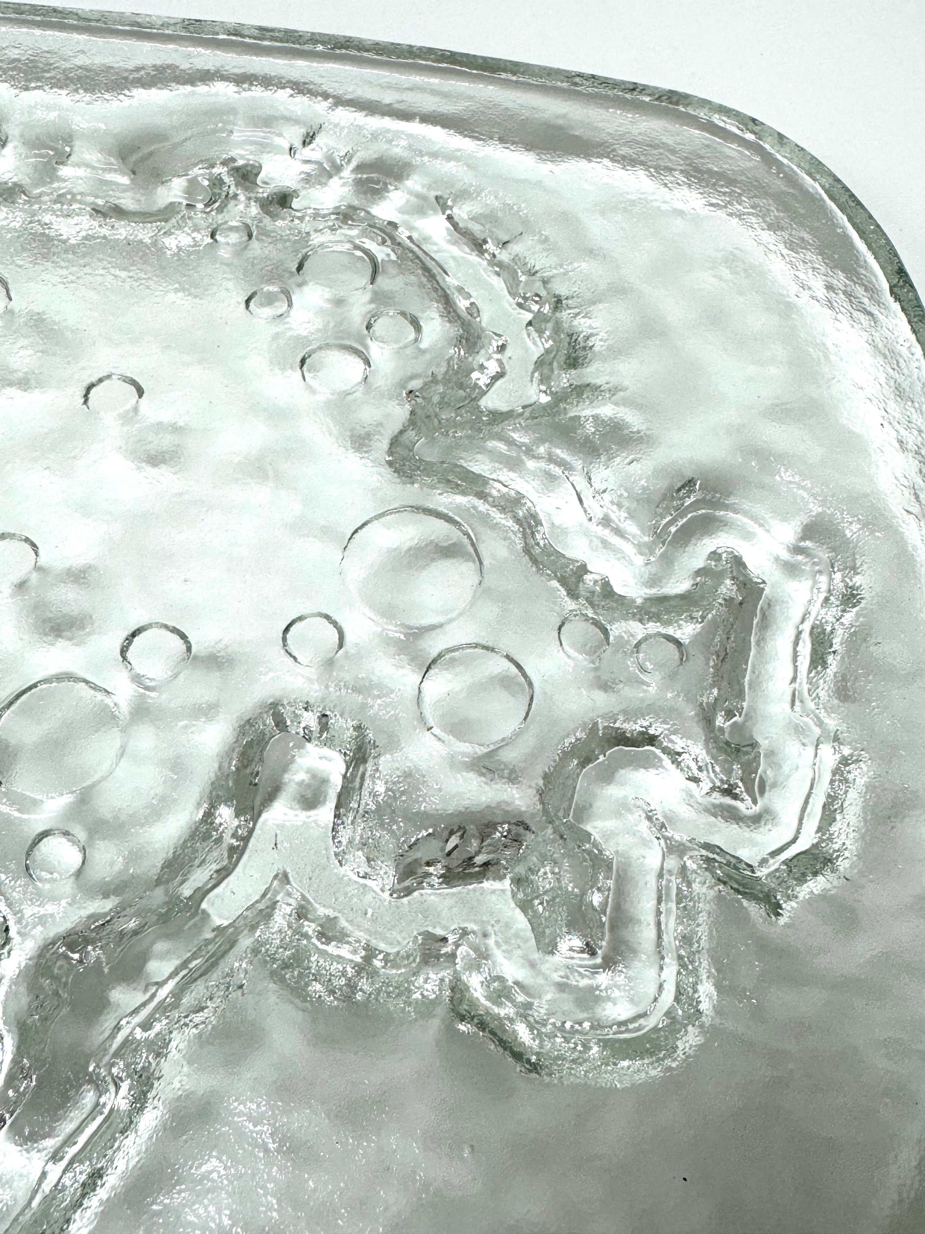 GLASI HERGISWIL Switzerland Map Glass Cheese Board