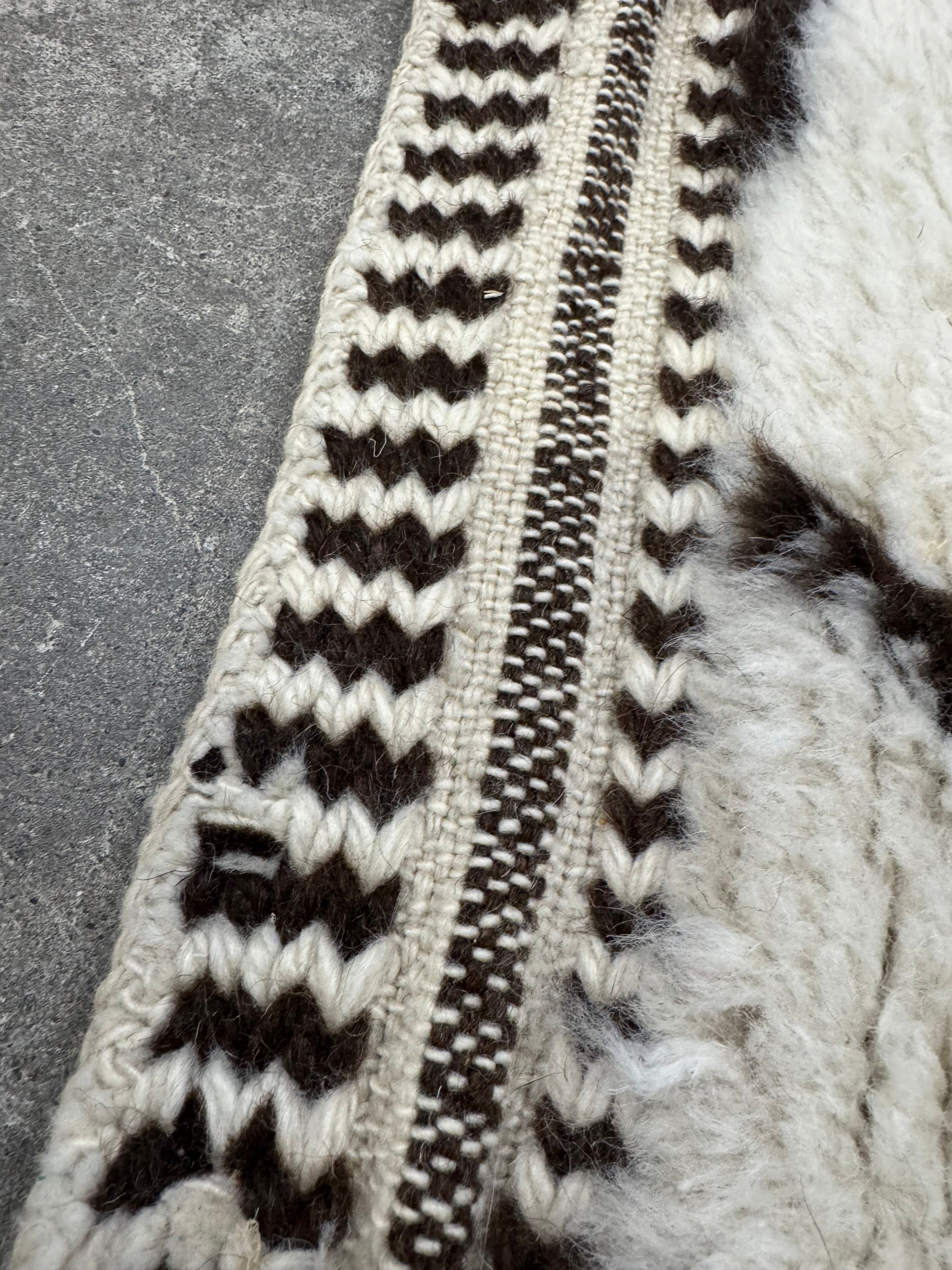 Moroccan Beni Ourain Ivory & Brown 3' x 15' Runner