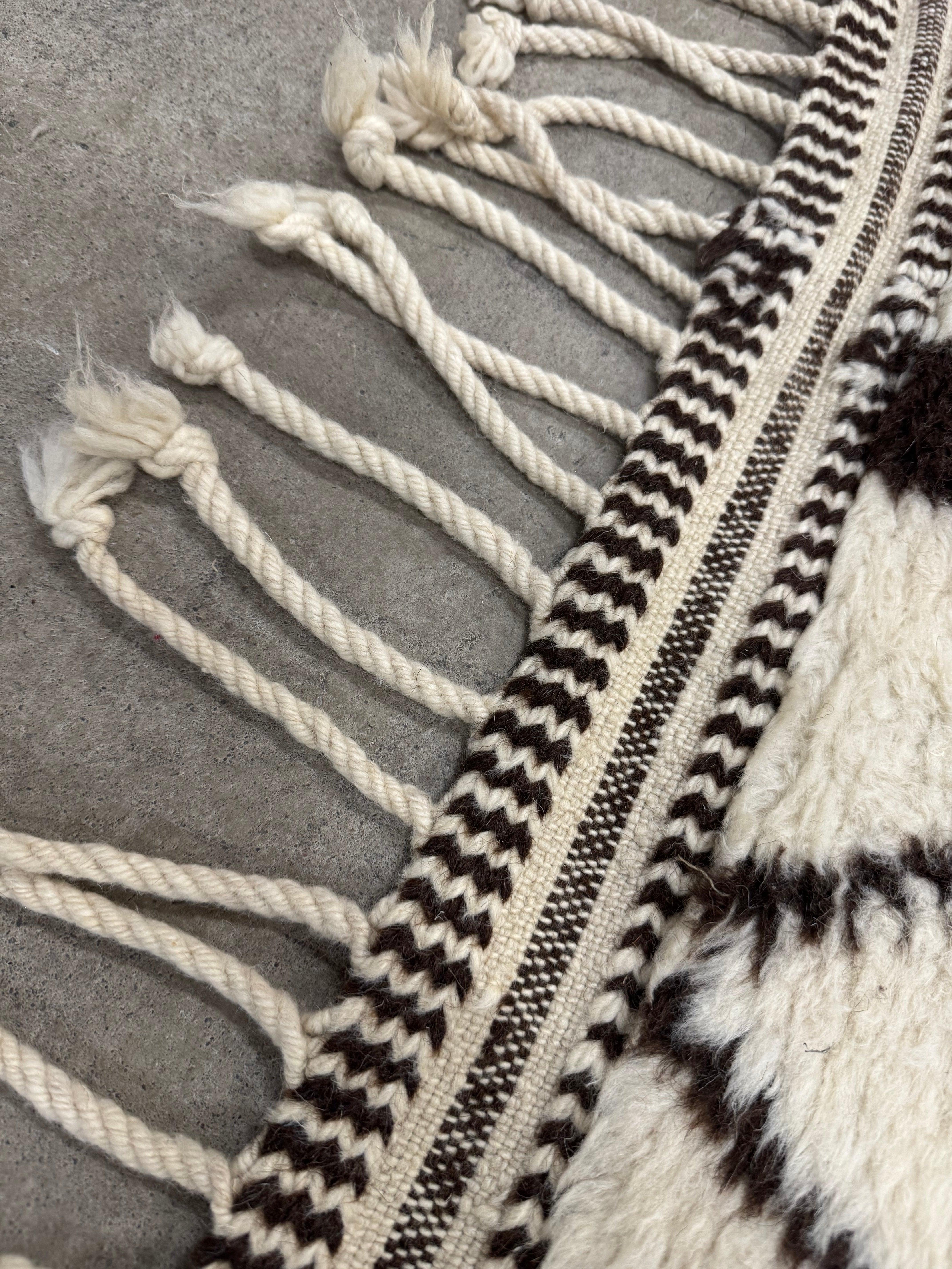 Moroccan Beni Ourain Ivory & Brown 3' x 15' Runner