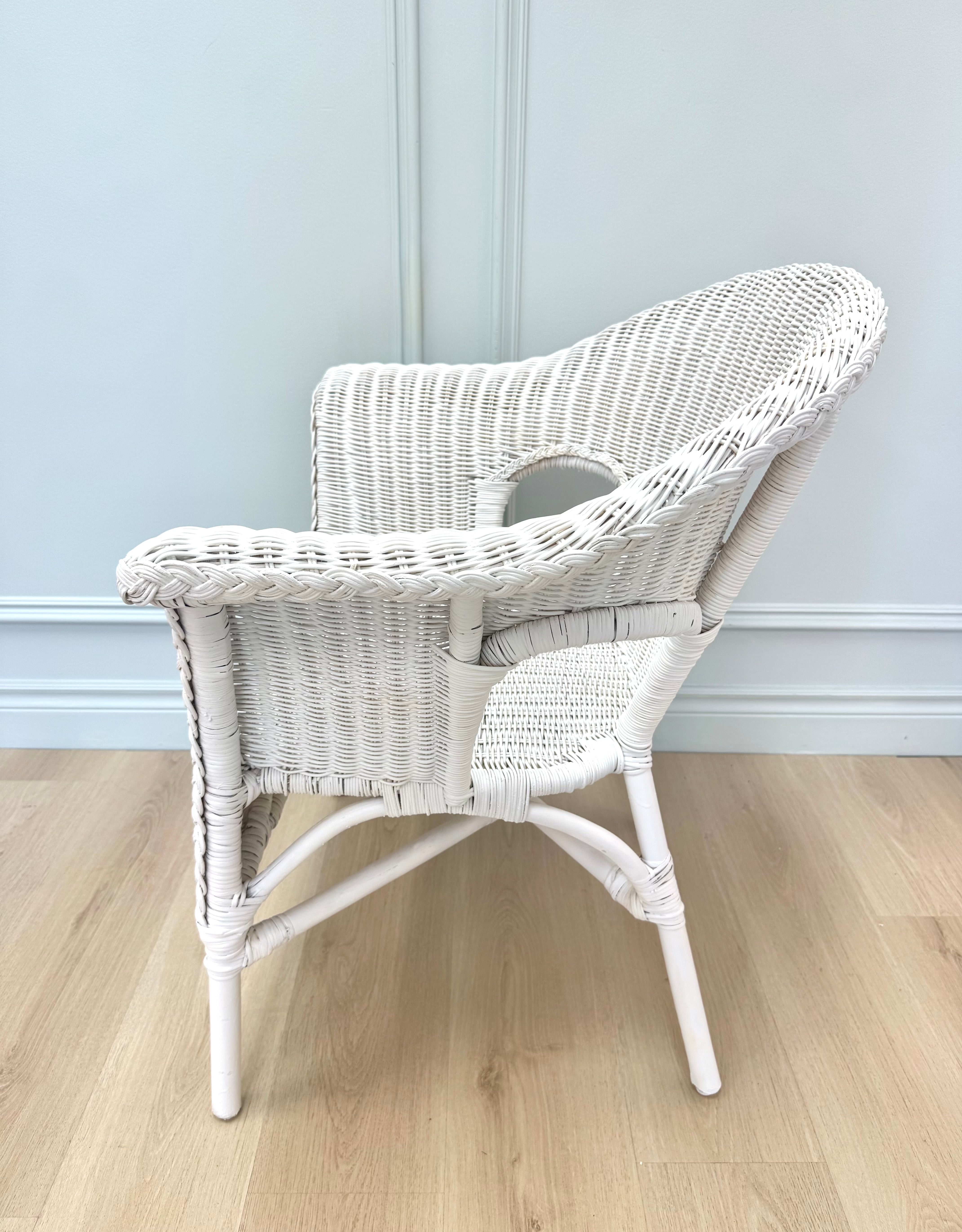 White Wicker Armchair
