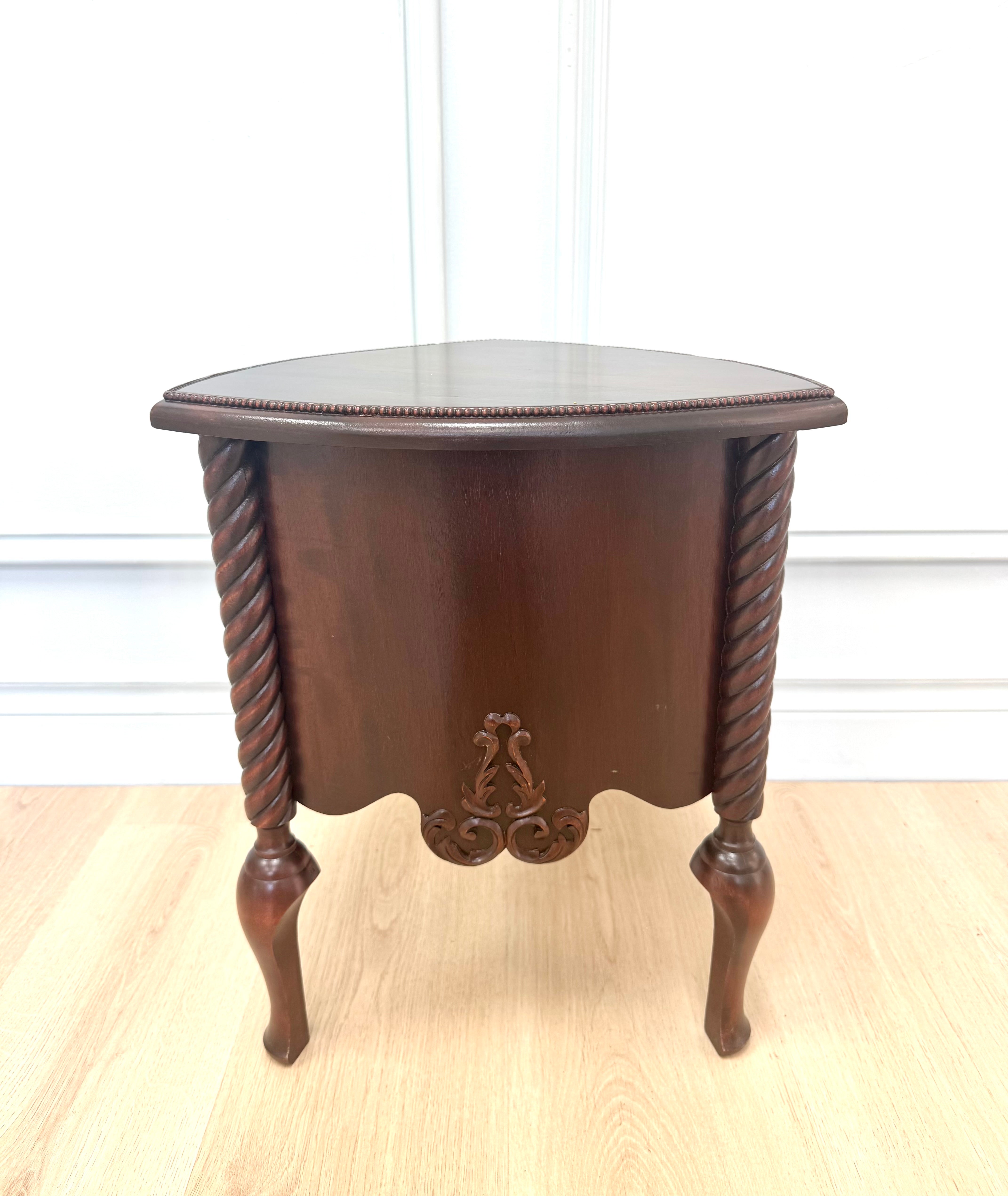 Carved Rope Twist Small Side Table