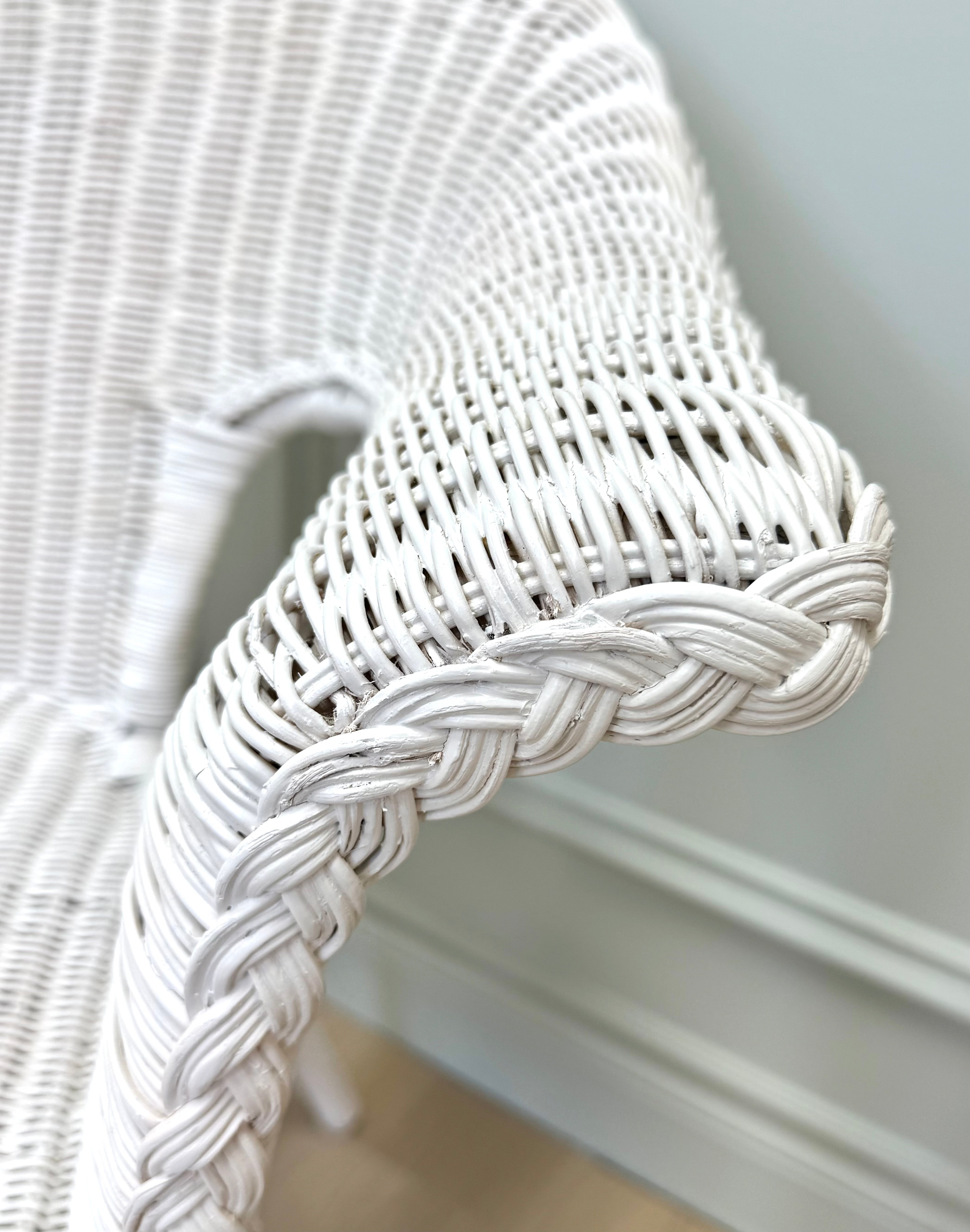 White Wicker Armchair
