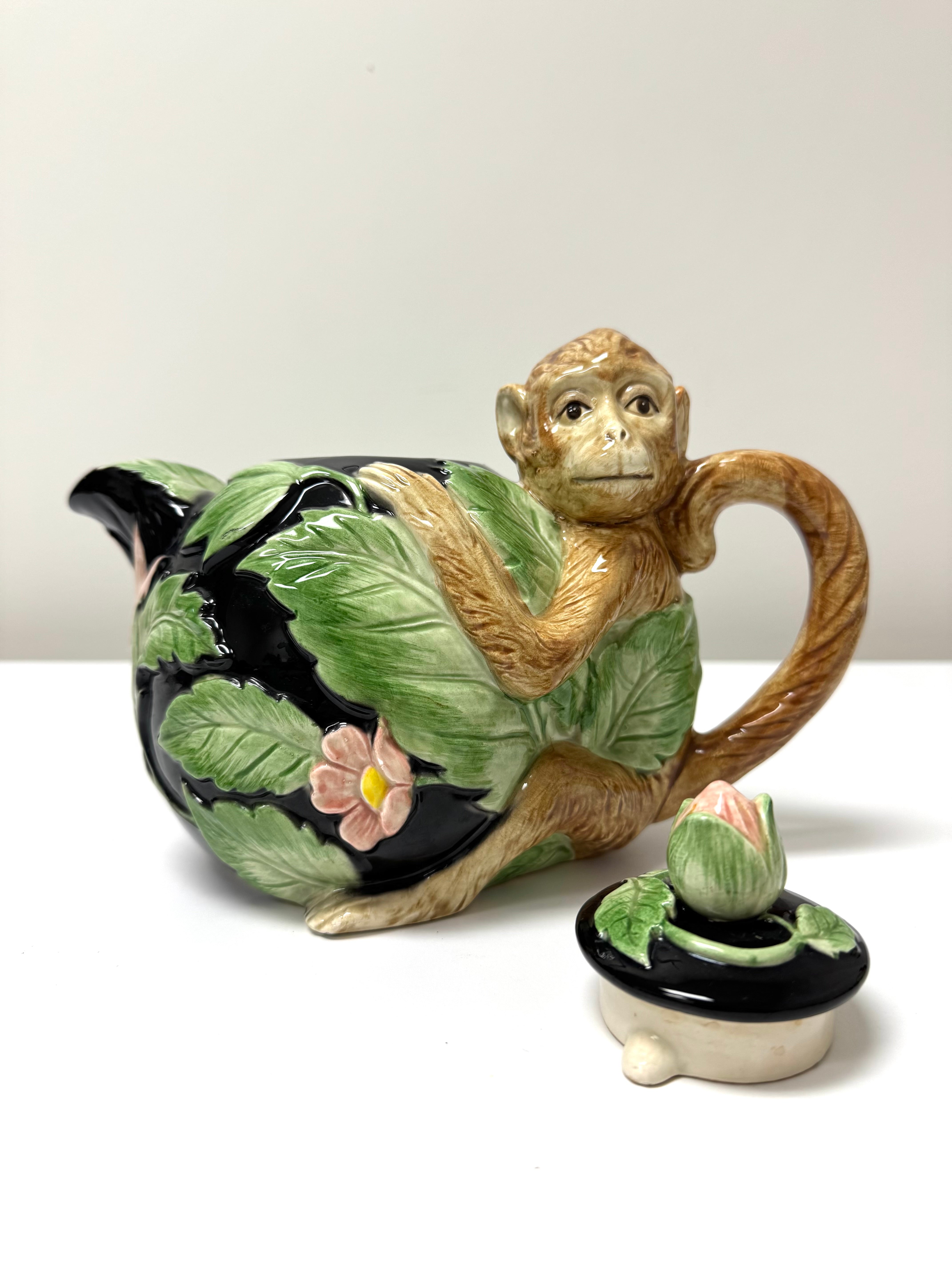 Vintage FITZ & FLOYD 'Rainforest Monkey' Tea Set