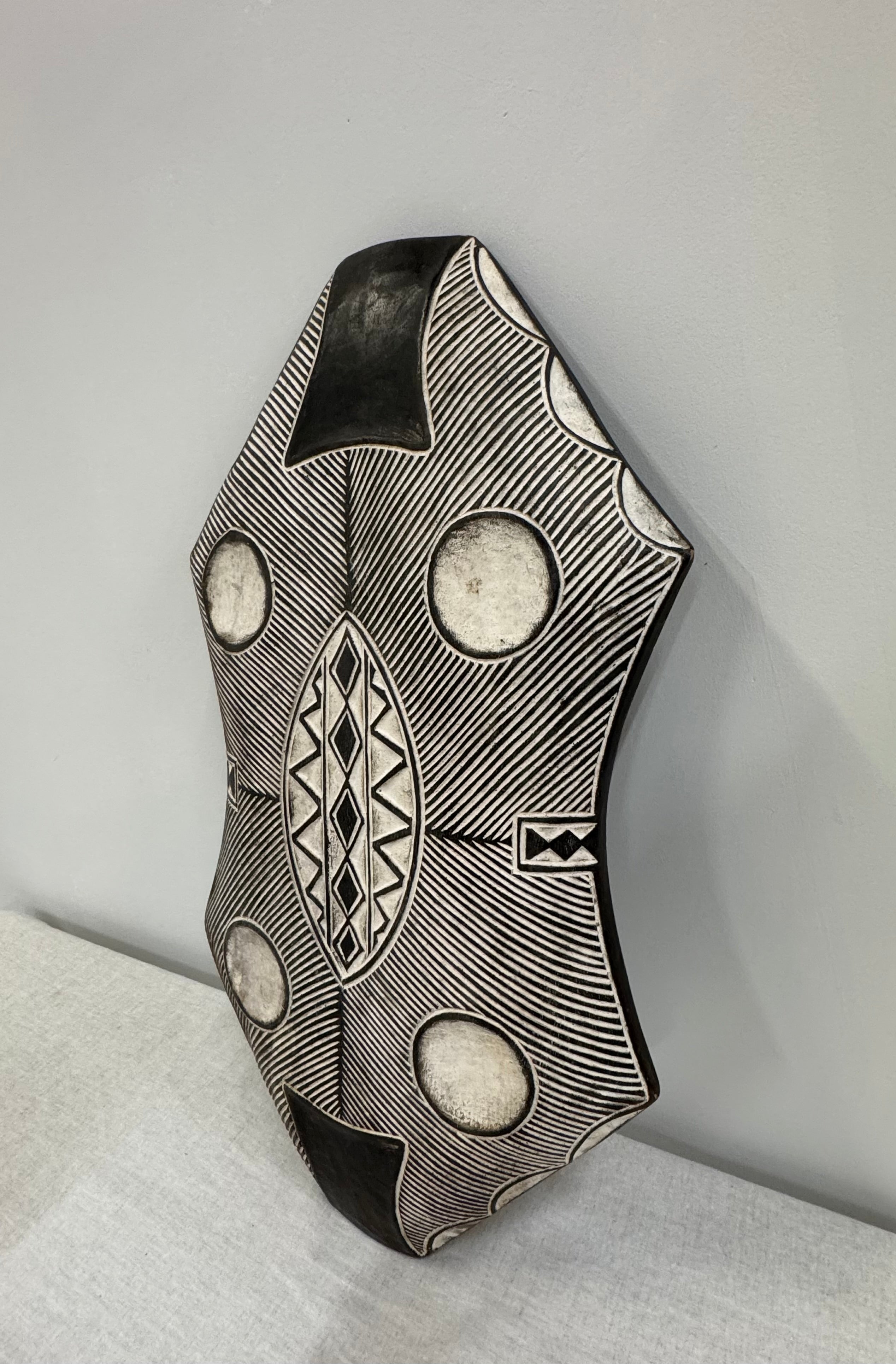 Vintage West African Hand-carved Shield
