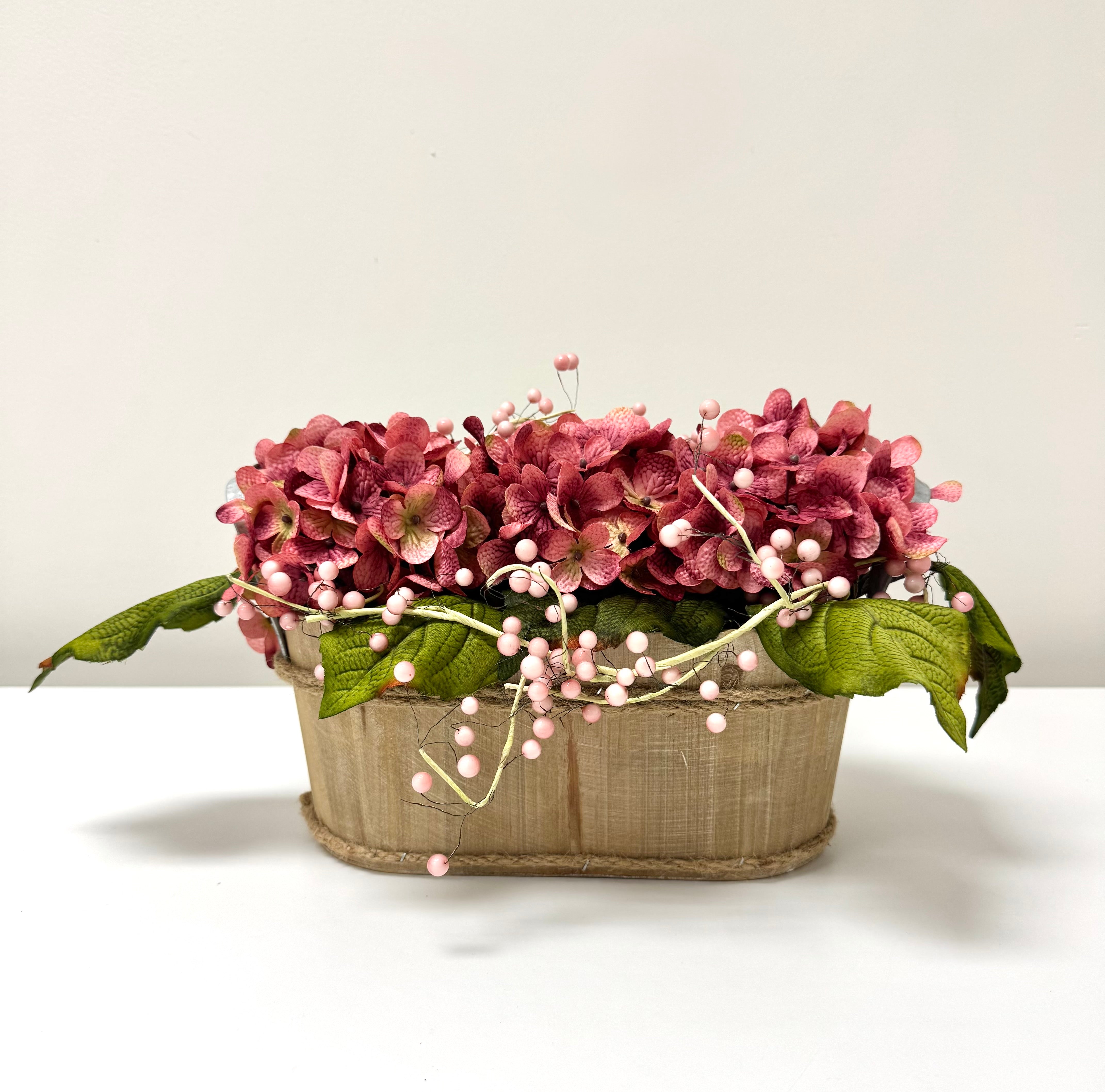 NEW Dark Pink Hydrangeas & Berries Floral Arrangement