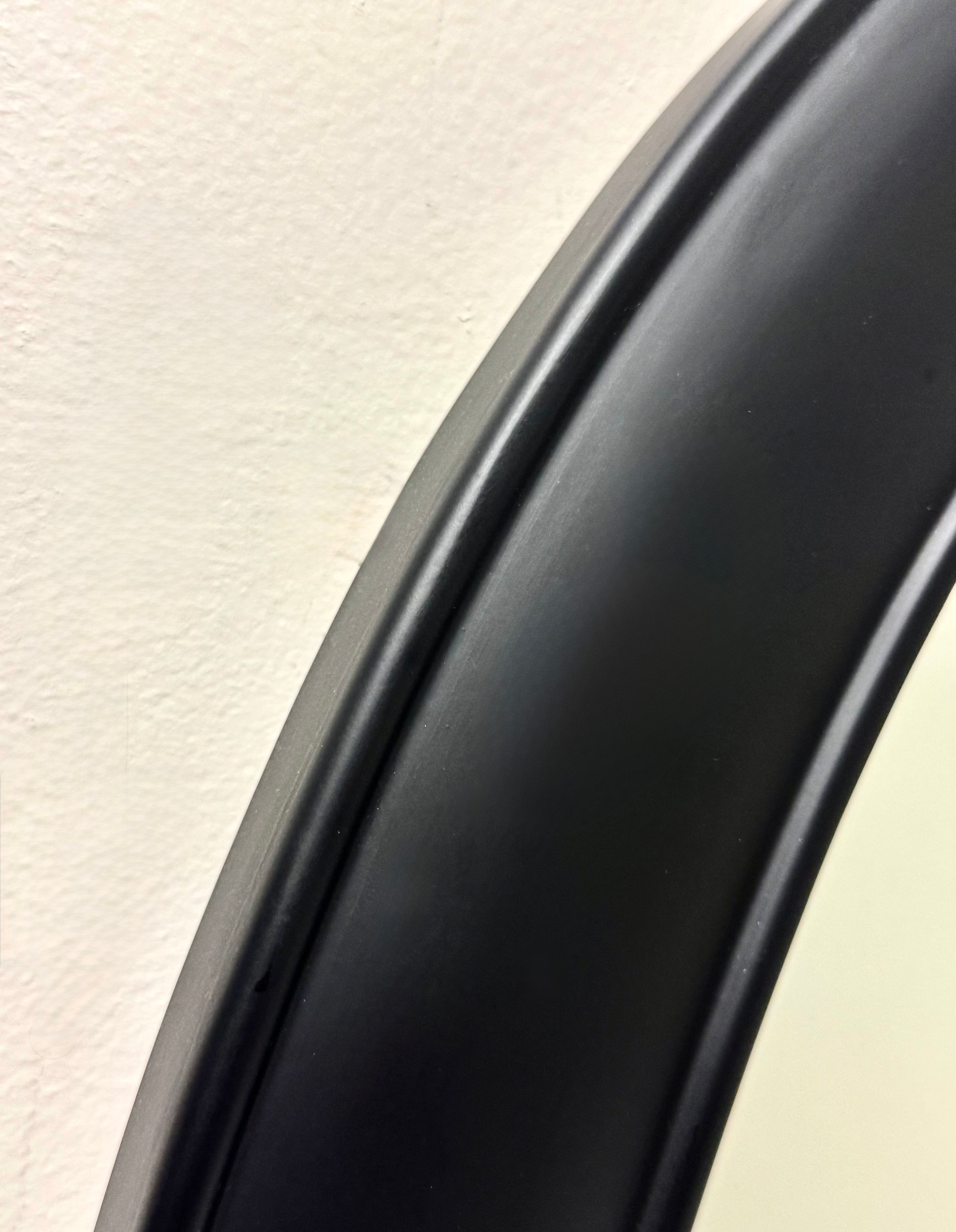 Black Wood Oval Mirror