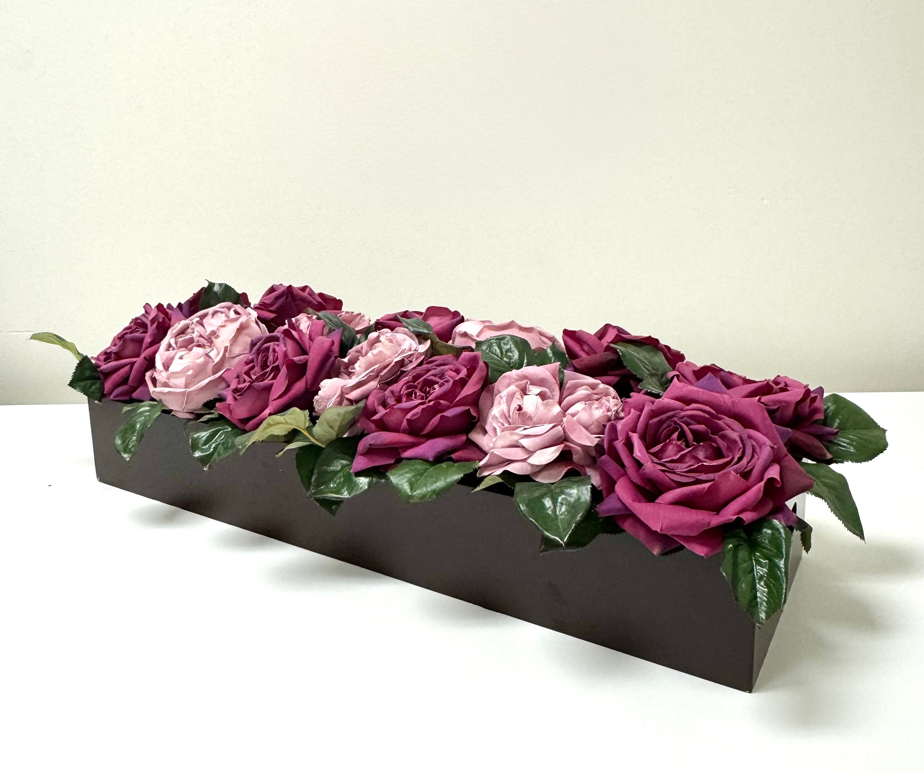 NEW Dusty Pink & Magenta Roses Floral Arrangement