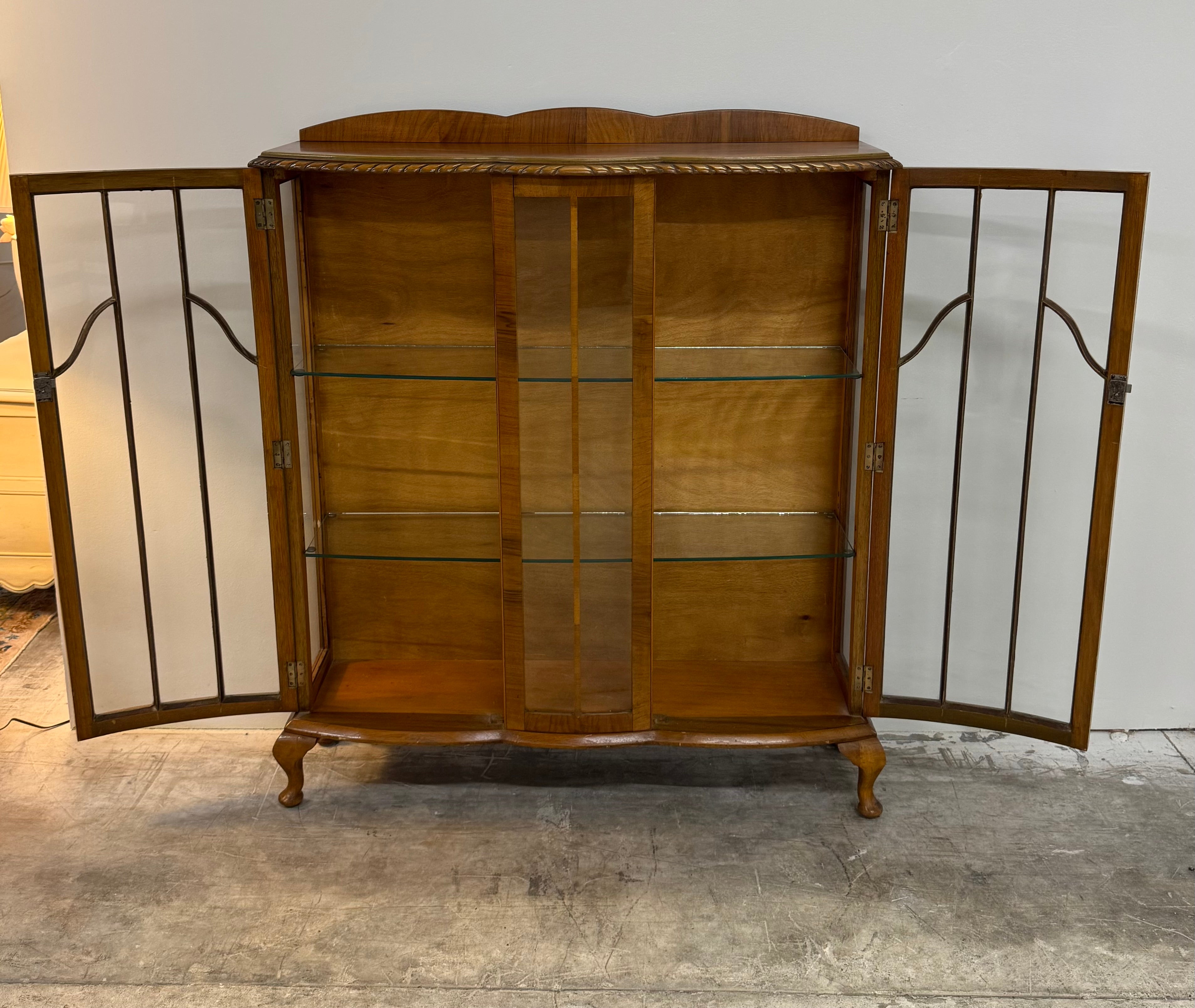 Vintage Walnut Serpentine Cabinet