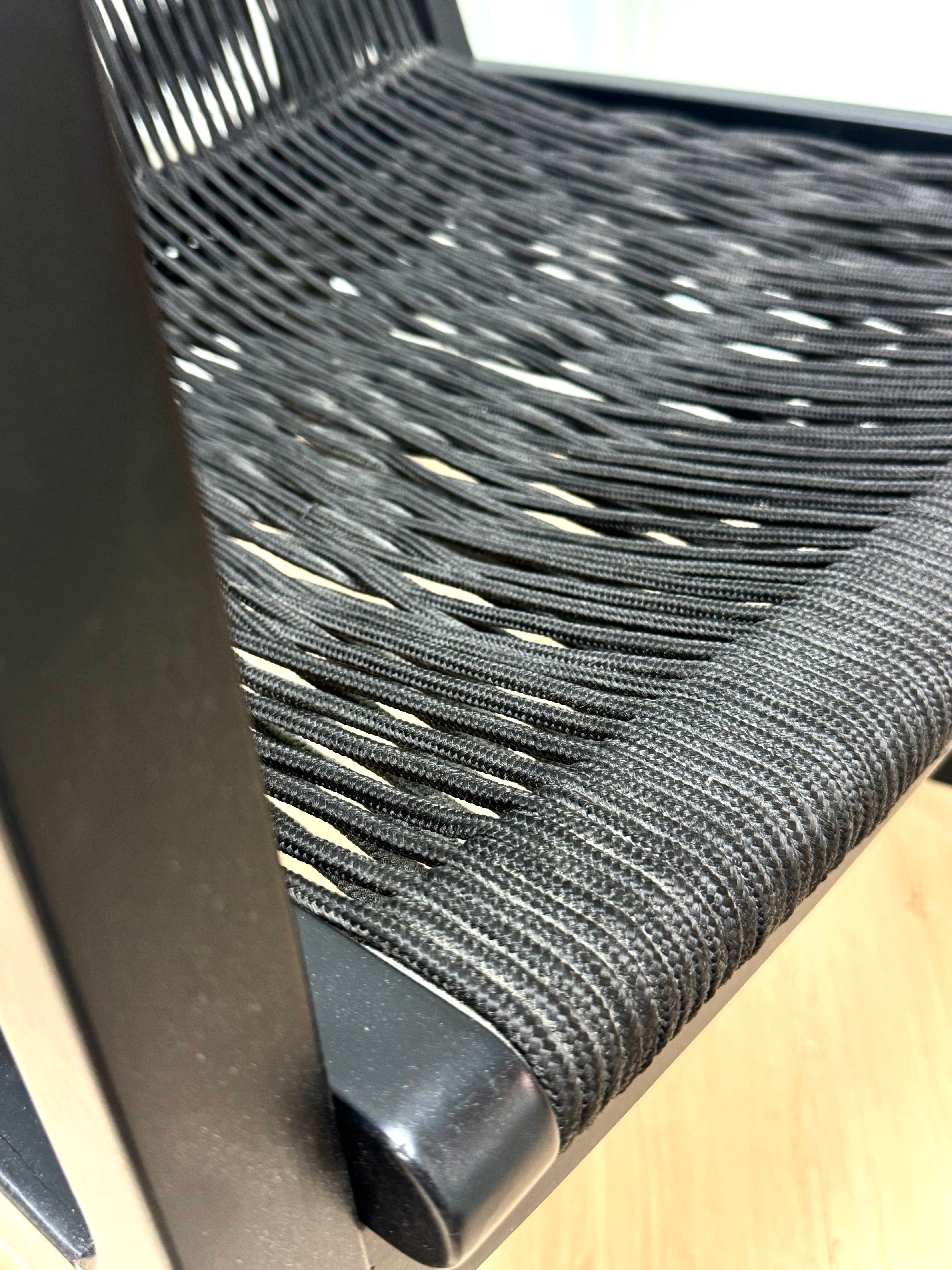 EUVIRA Black Woven Rope Rocking Chair