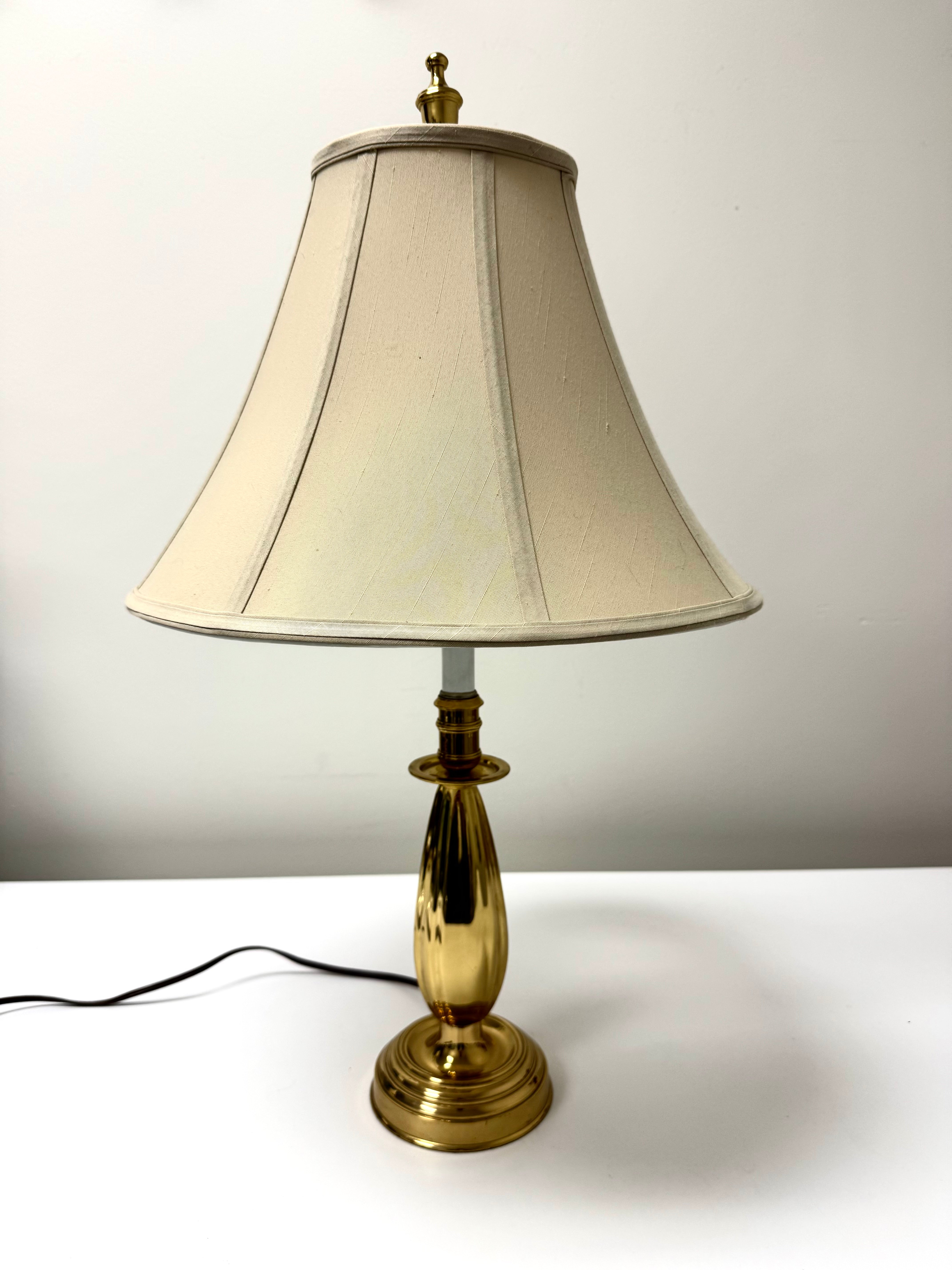 Polished Brass Fluted Lamp