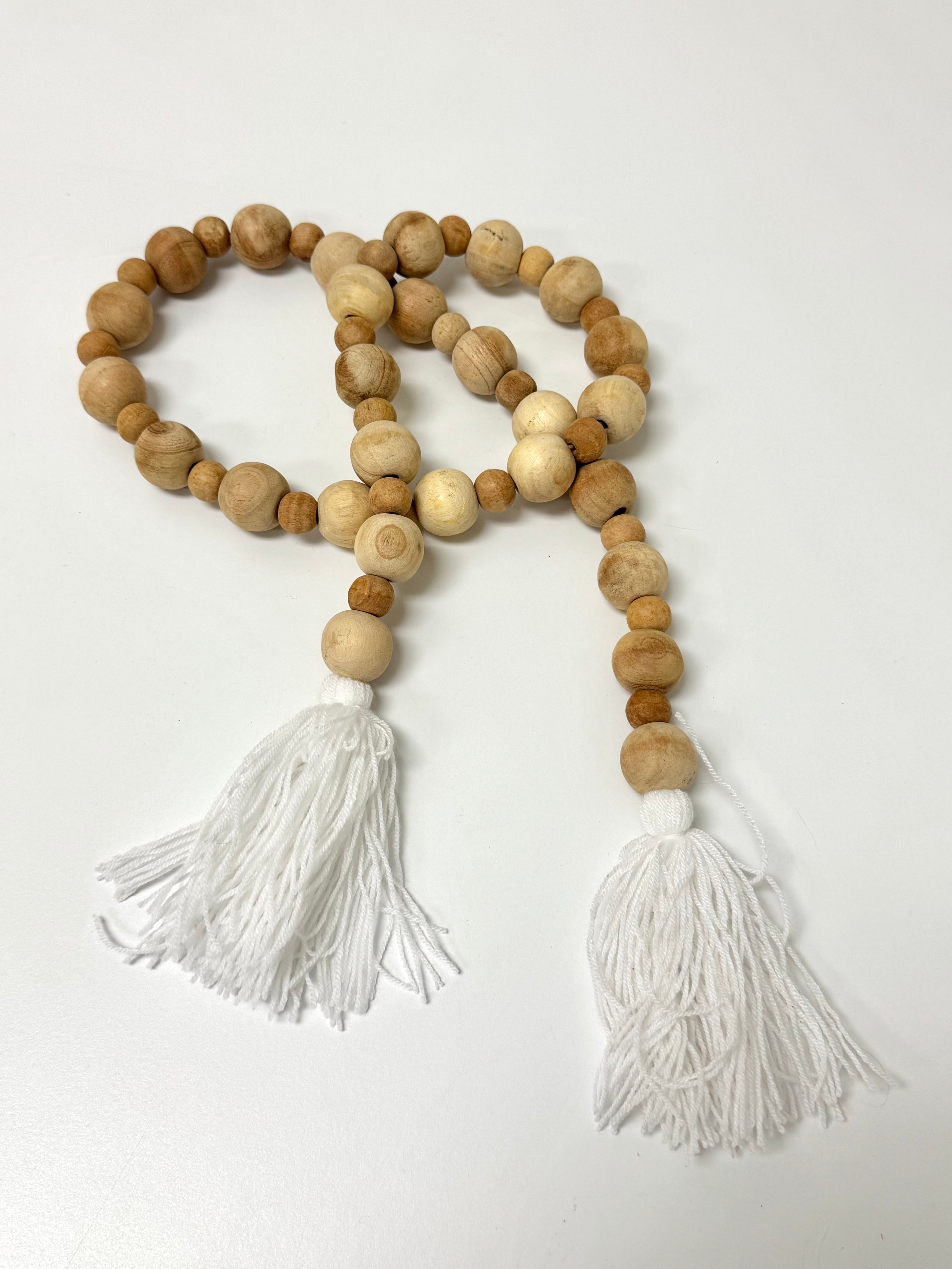 Natural Wood Bead Garland